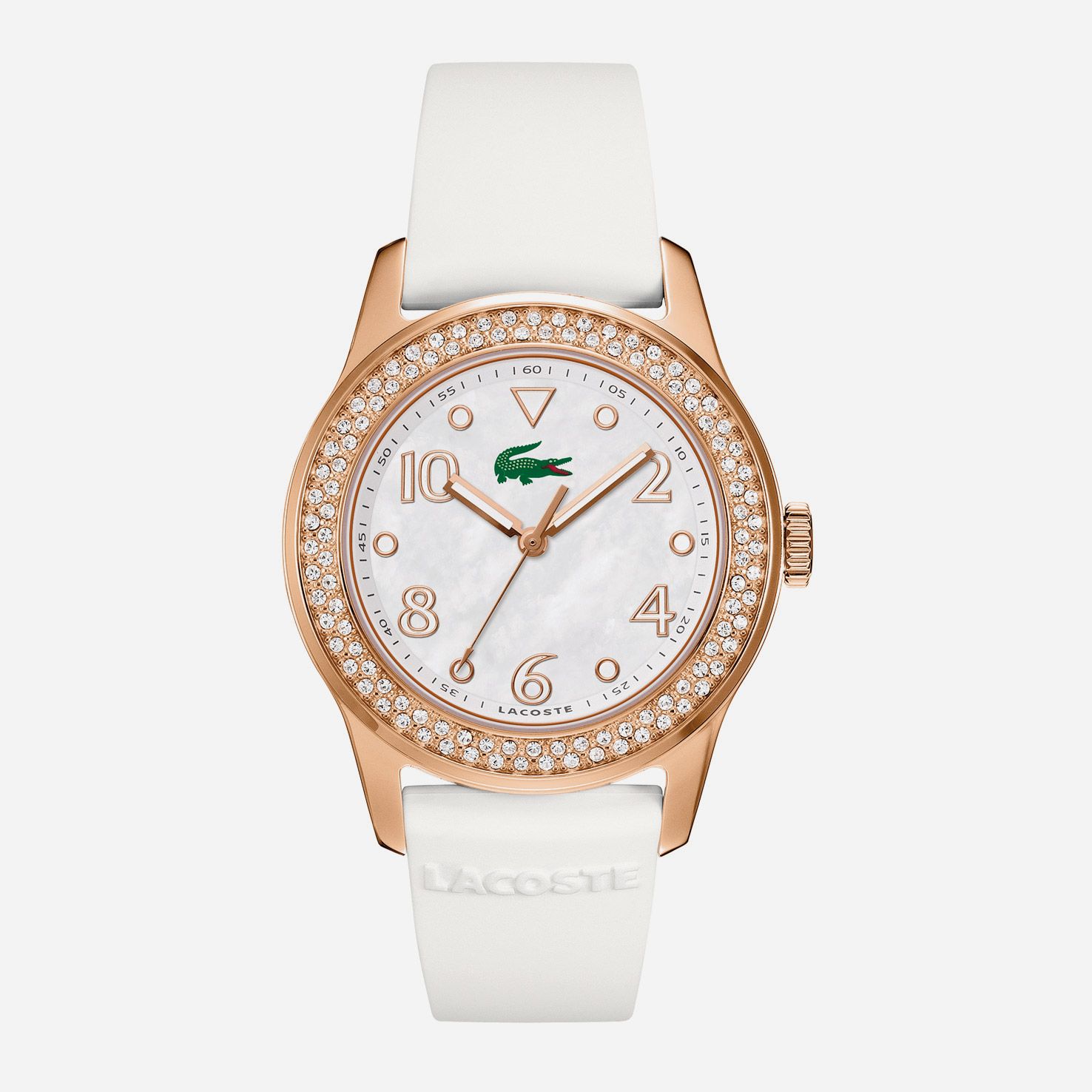 Lacoste Advantage white rubber strap watch Women