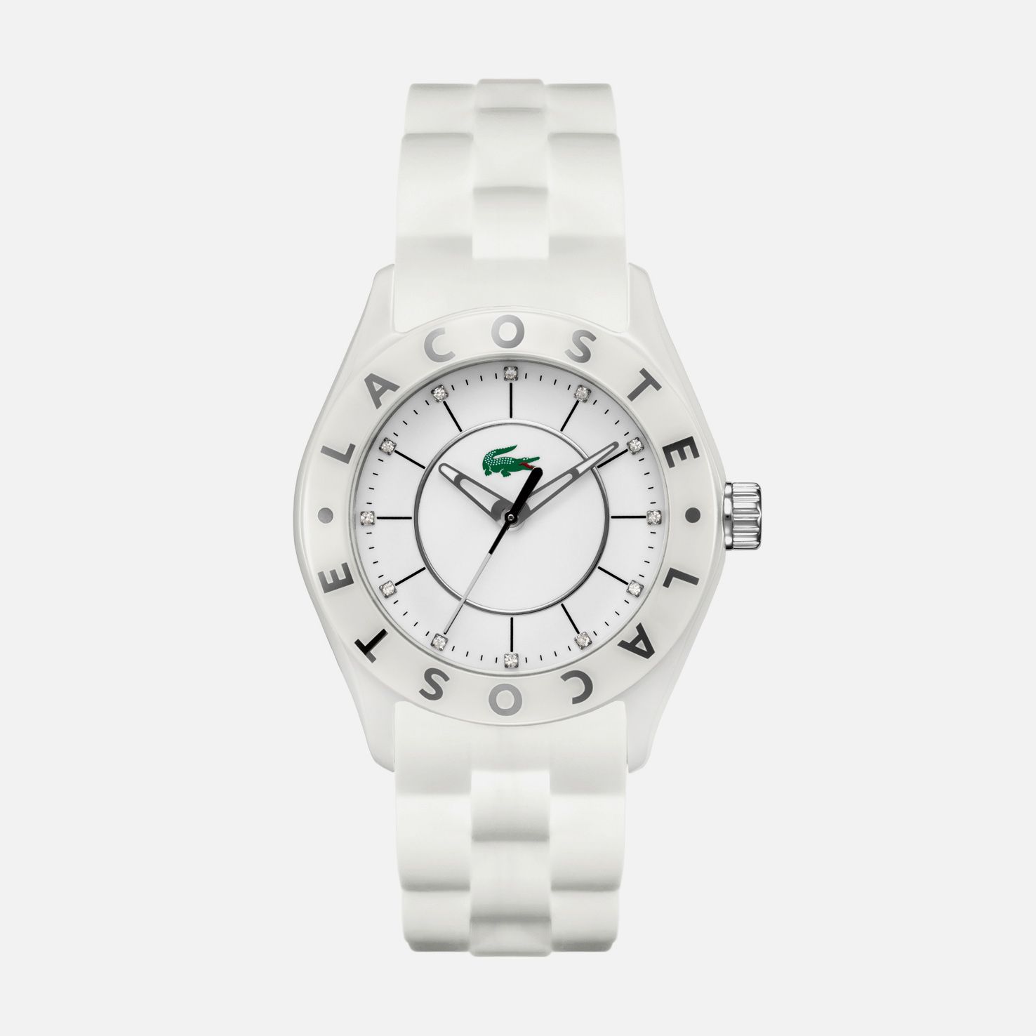 Lacoste Biarritz white silicone strap watch Women