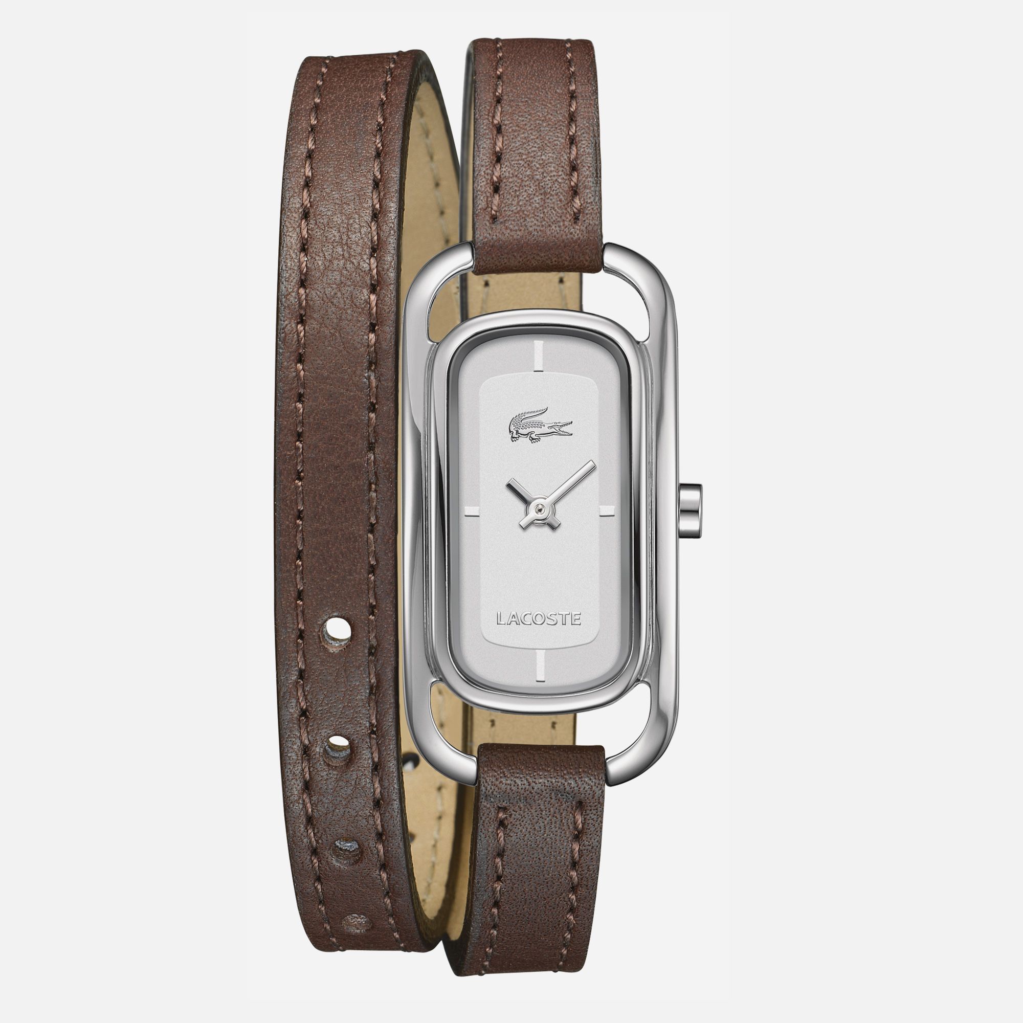 Lacoste Sienna double wrap leather strap watch Women