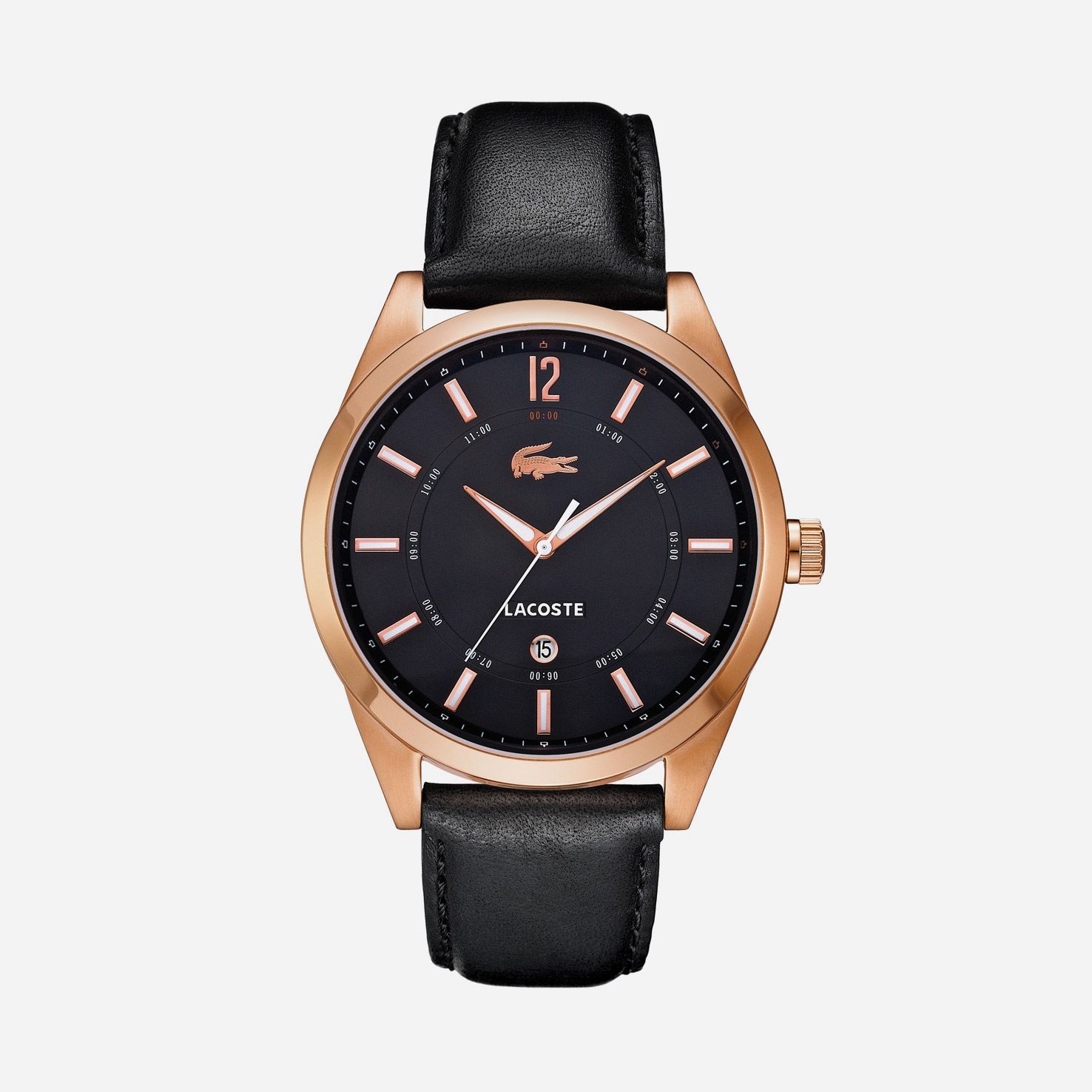 Lacoste Montreal black leather strap watch Men