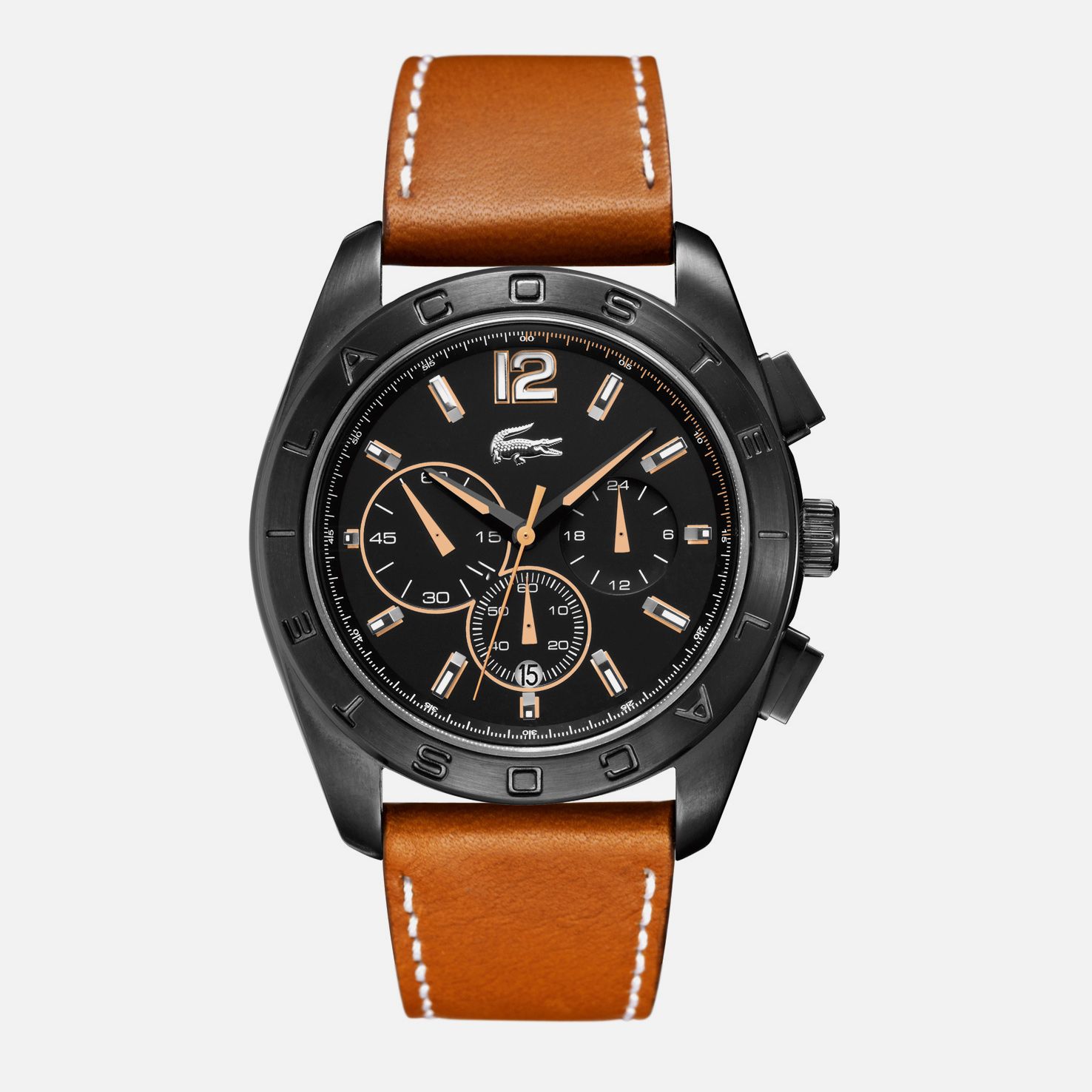 Panama Chrono leather strap watch