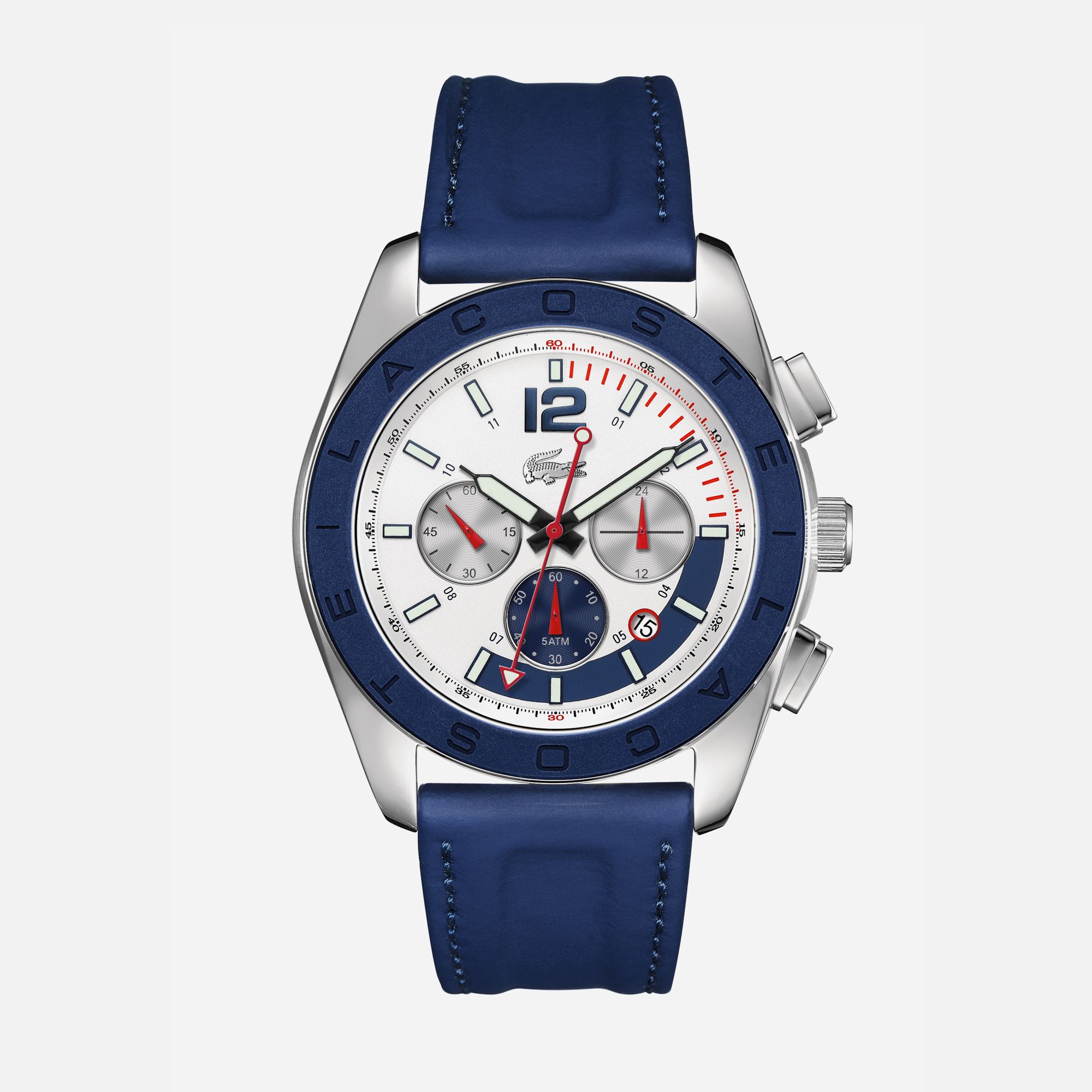 Lacoste Panama chrono leather strap watch Men