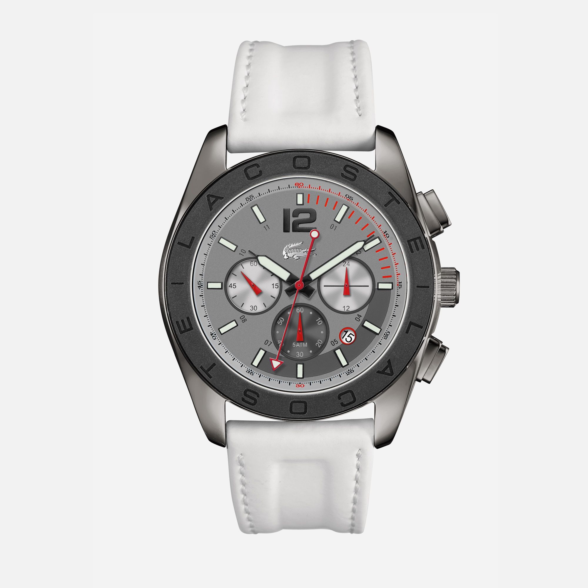 Lacoste Panama chrono leather strap watch Men
