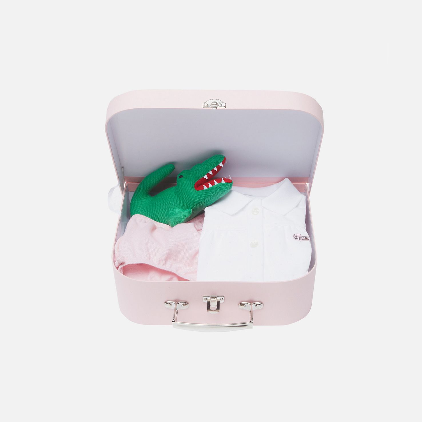 Lacoste Layette gift set rompers and cuddly toy gender.gir