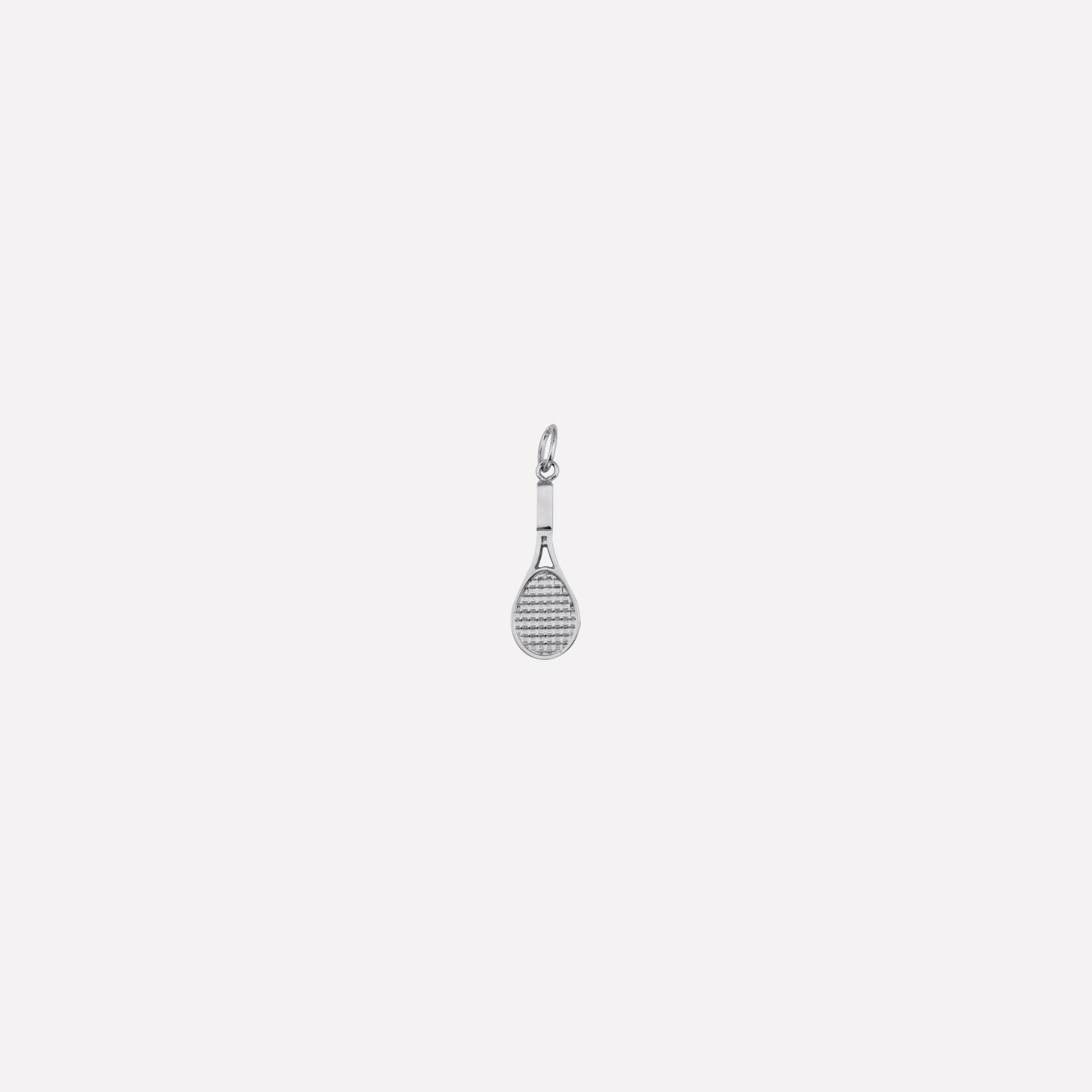 White metal racquet charm
