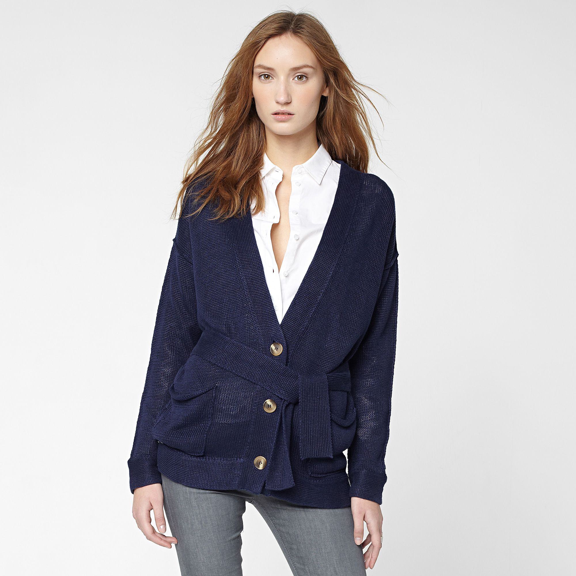 Lacoste Linen cardigan with pockets Women
