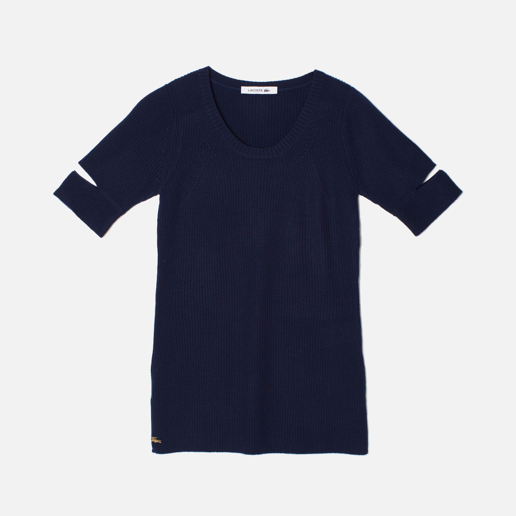Lacoste Wool sweater with openwork sleeves Women