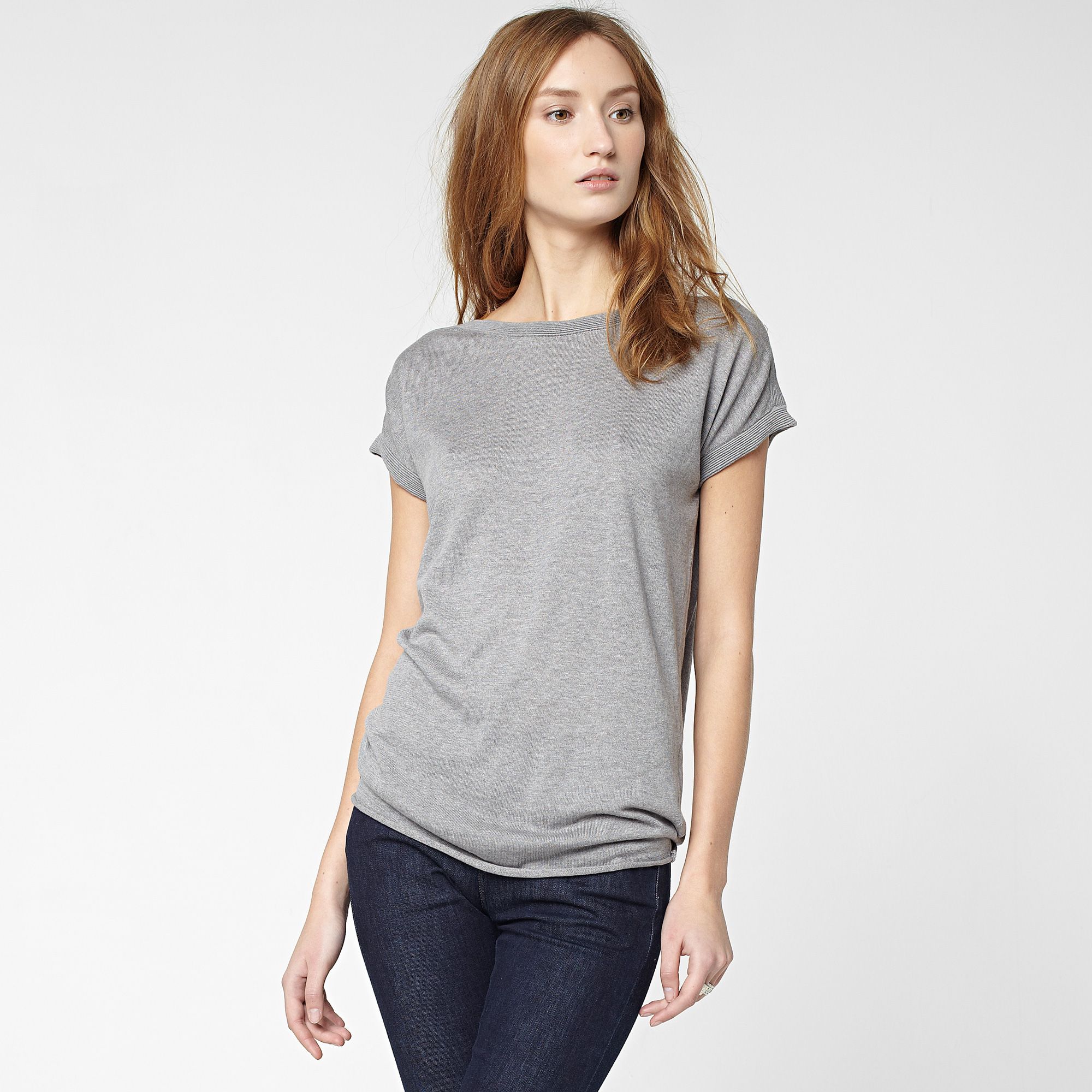 Lacoste Short-sleeved sweater in cotton and silk Women