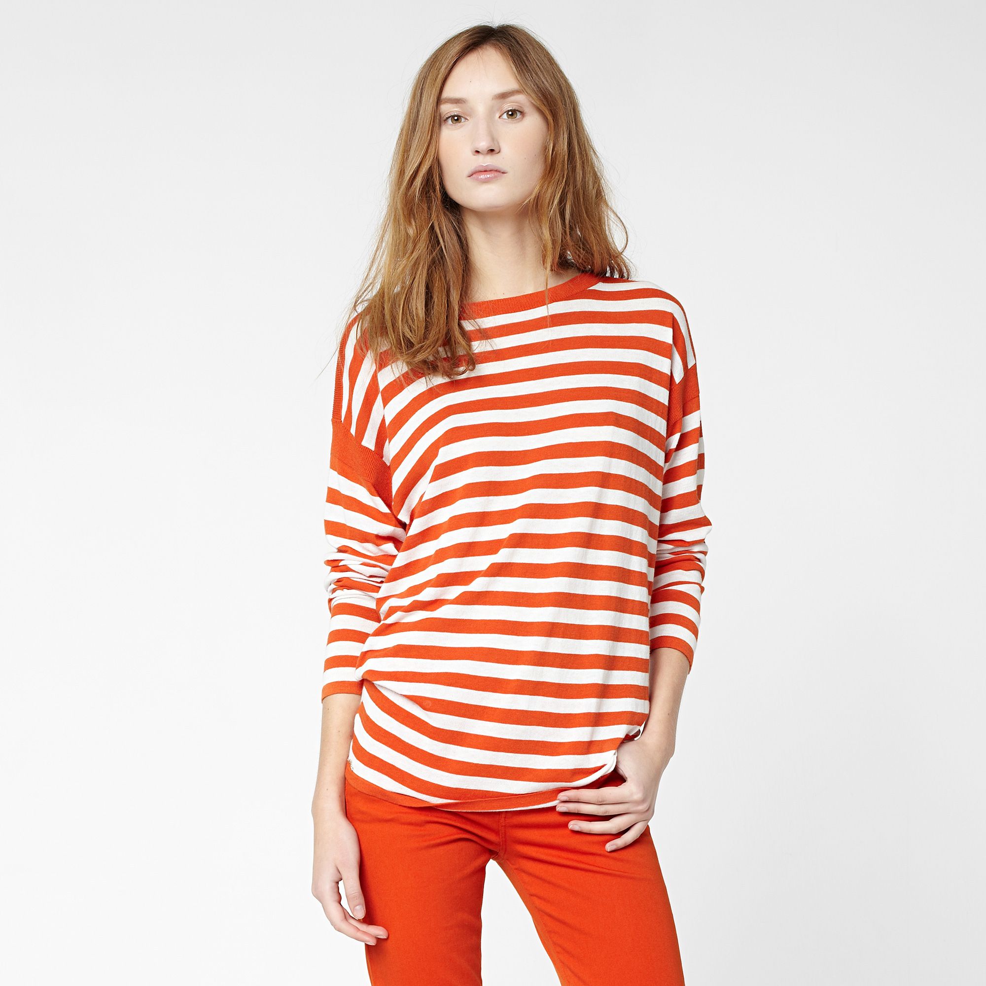 Lacoste Striped boat neck sweater Women