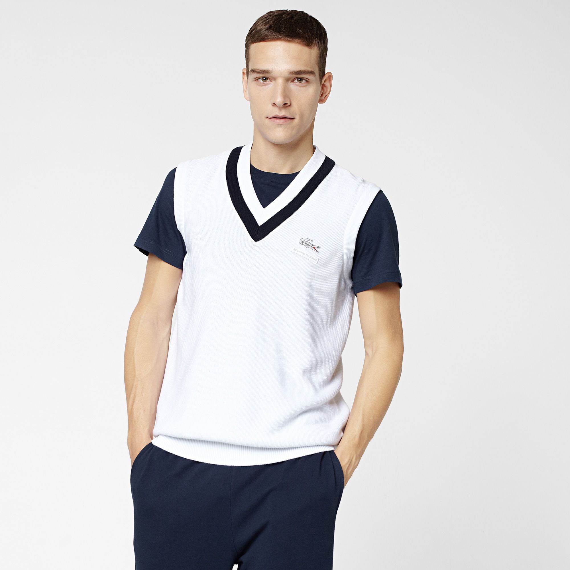 Lacoste Roland Garros sleeveless sweater in Pima cotton Men