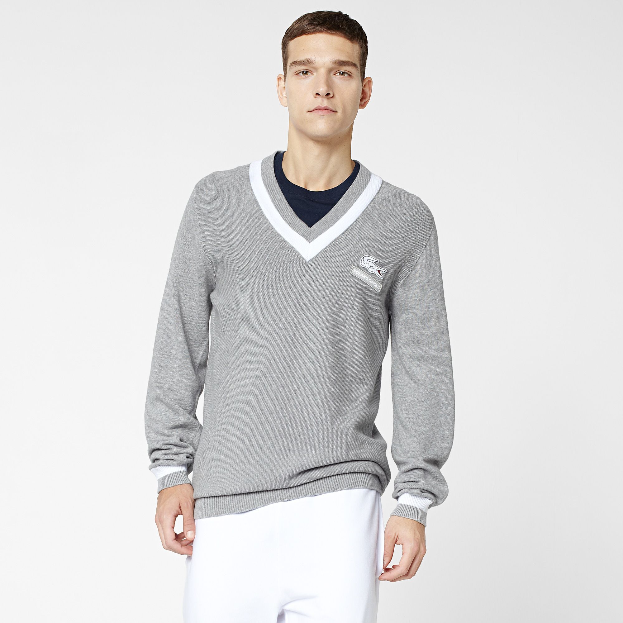 Lacoste Roland Garros sweater in Pima cotton. Men