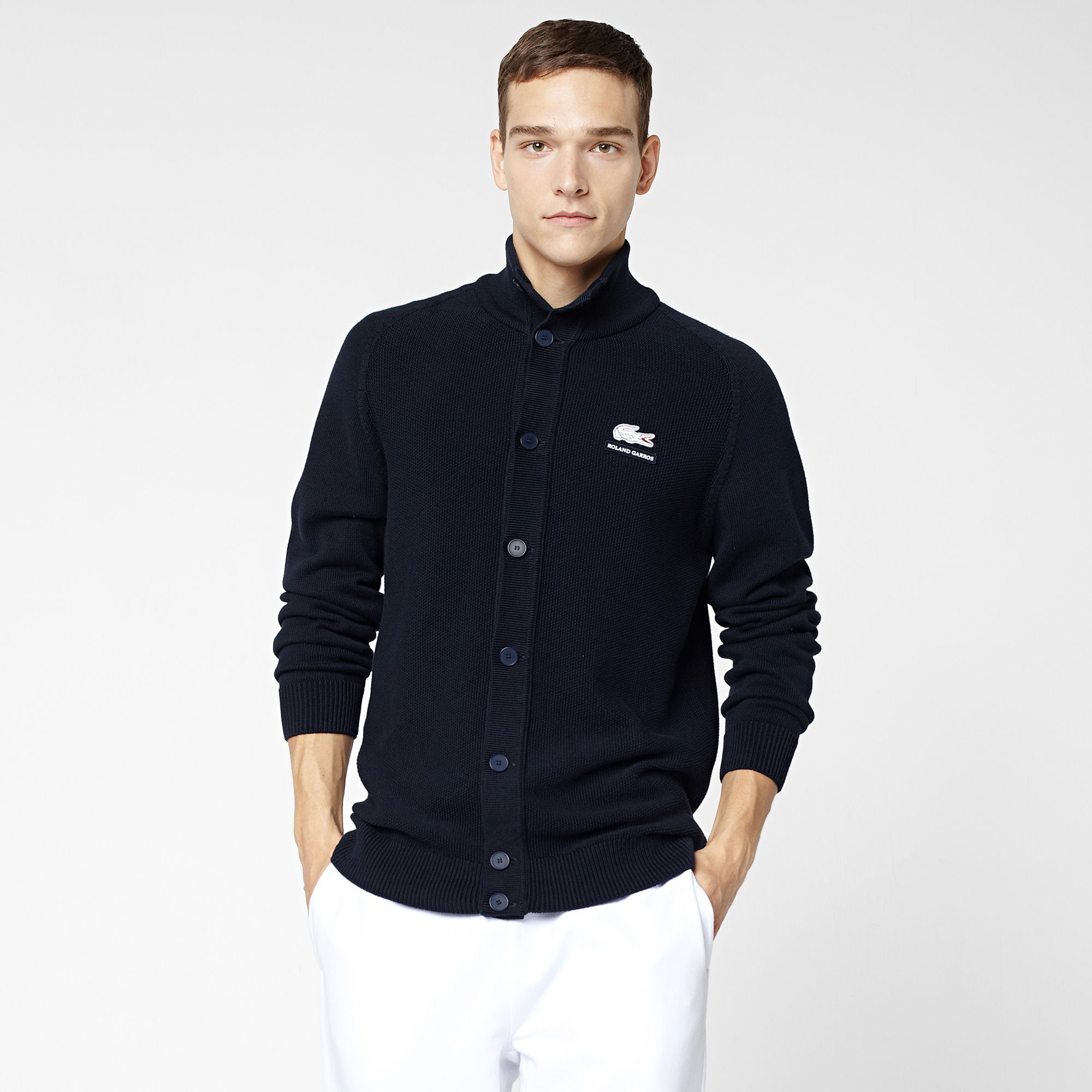 Lacoste Roland Garros buttoned gilet in Pima cotton Men