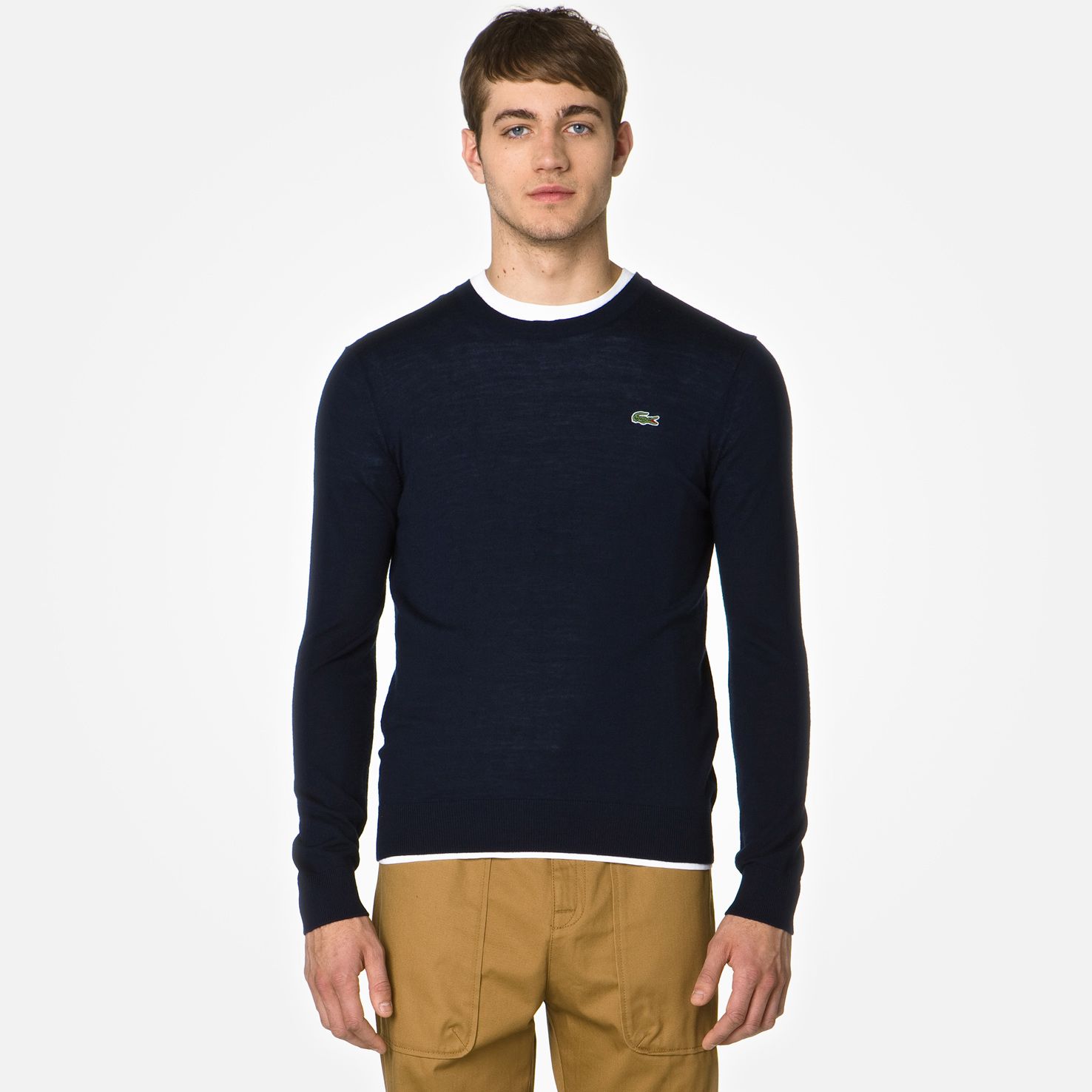 Lacoste Live Merino sweater with elbow patches