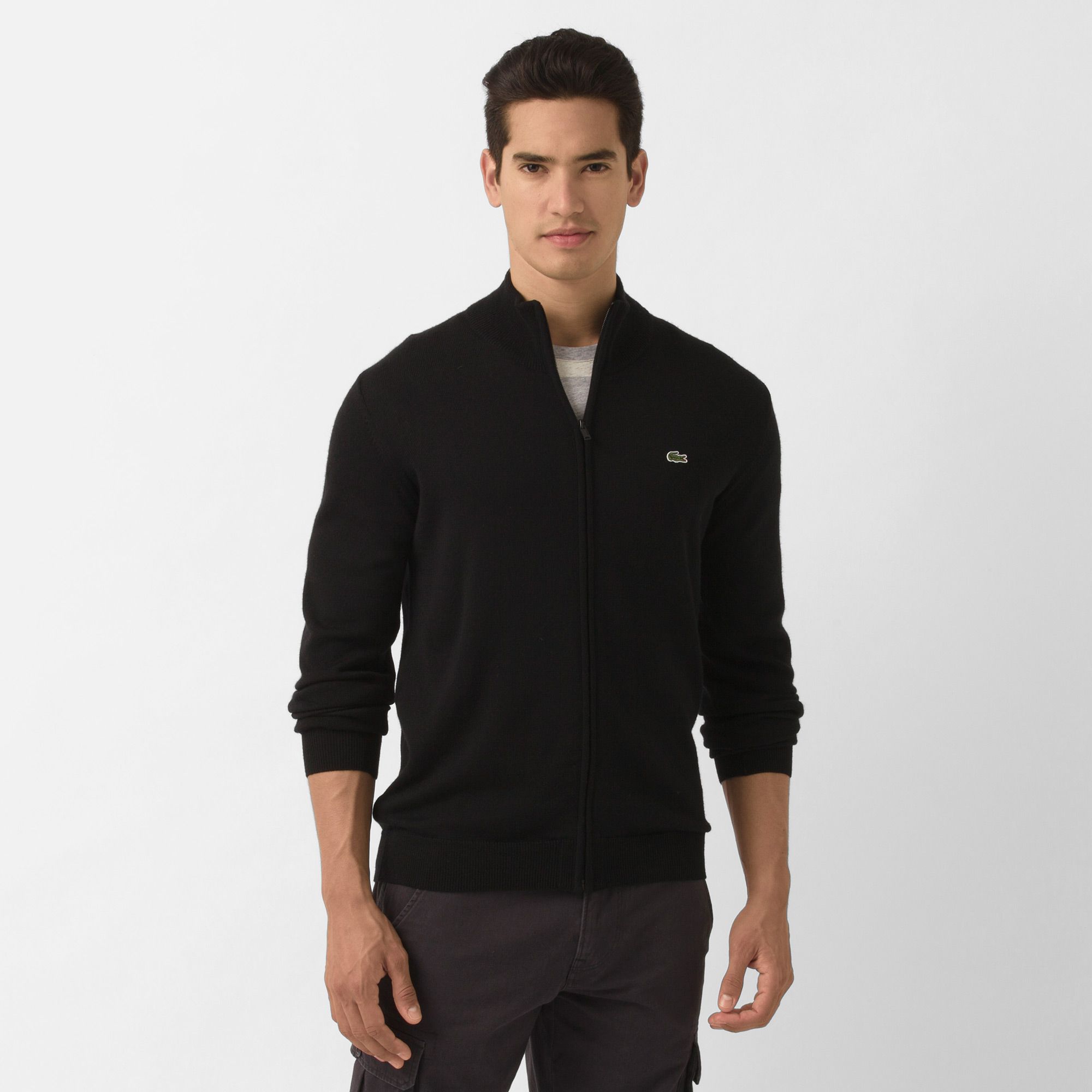 Wool zip-up sweater