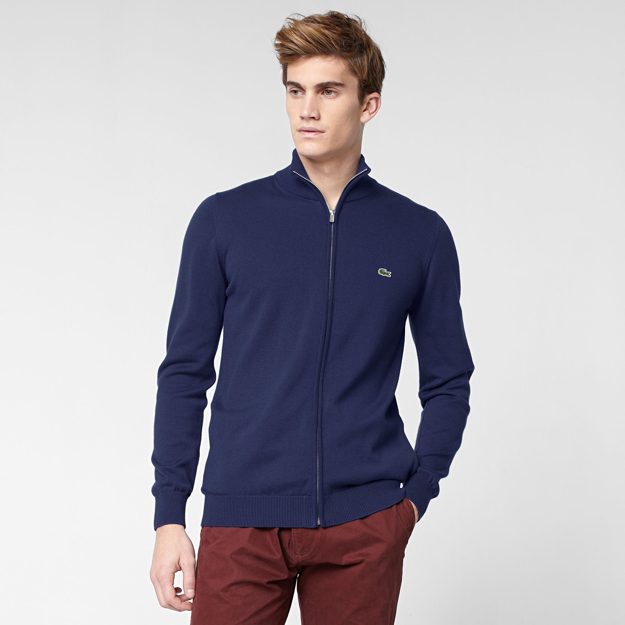 Lacoste Zipped high neck cardigan Men
