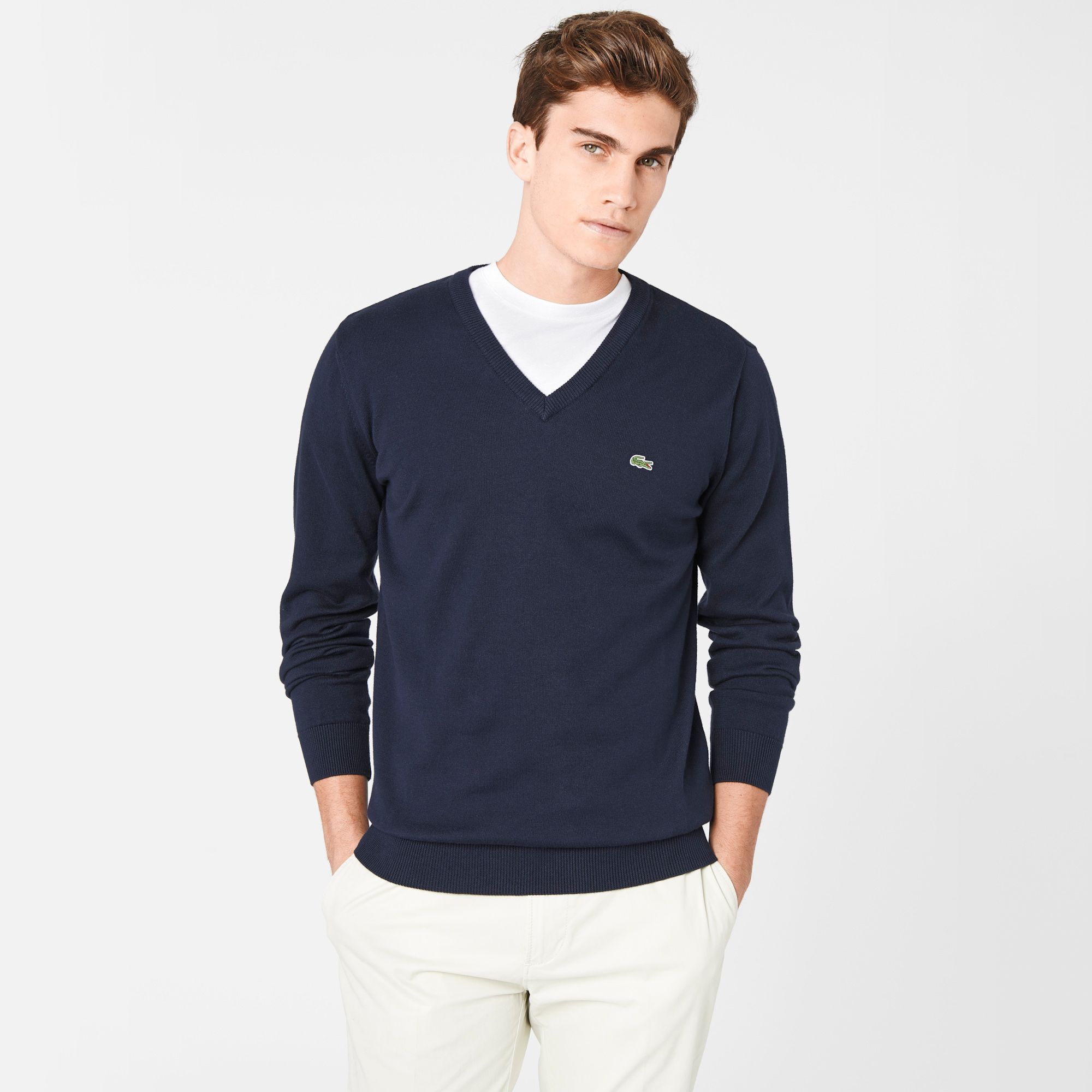 Lacoste Plain V-neck sweater Men