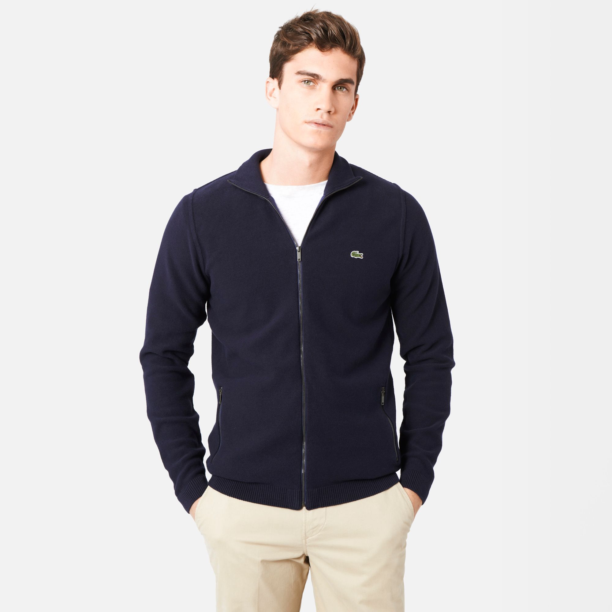 Lacoste Zipped high neck cardigan Men