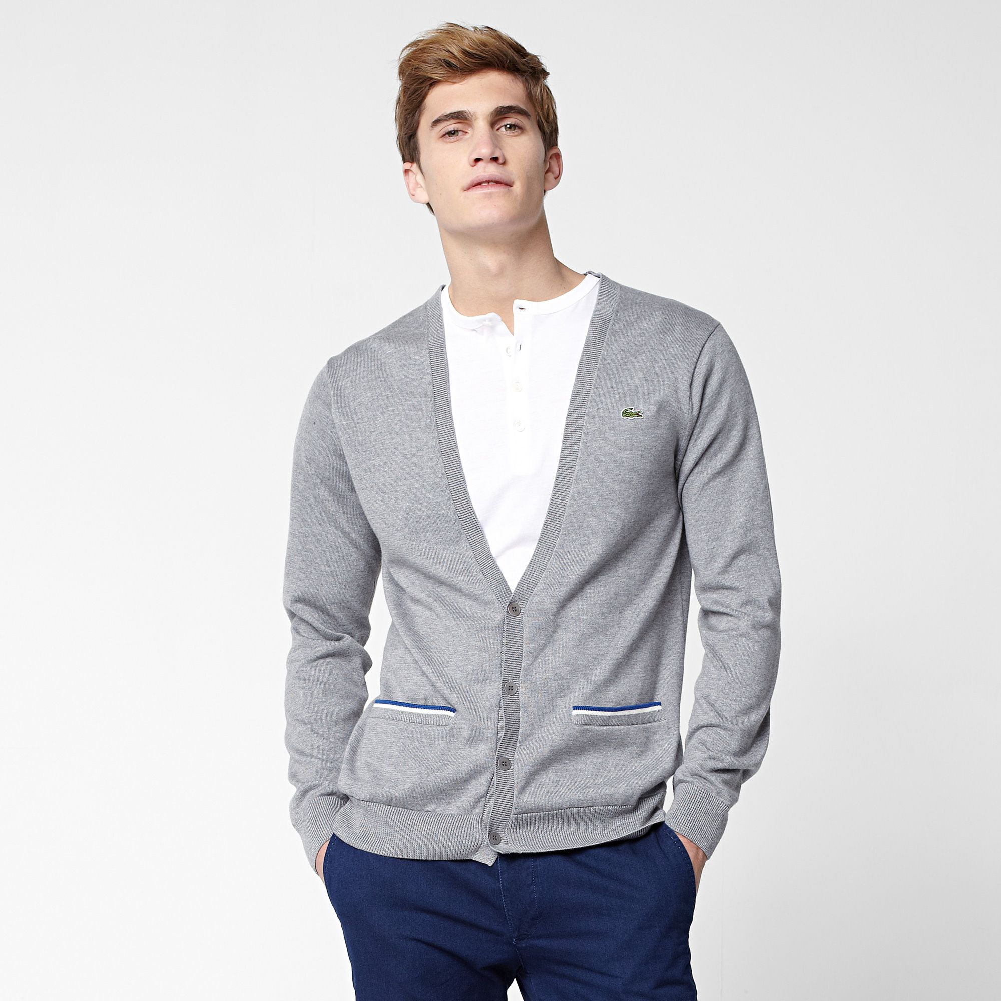 Lacoste Buttoned cardigan with piping Men