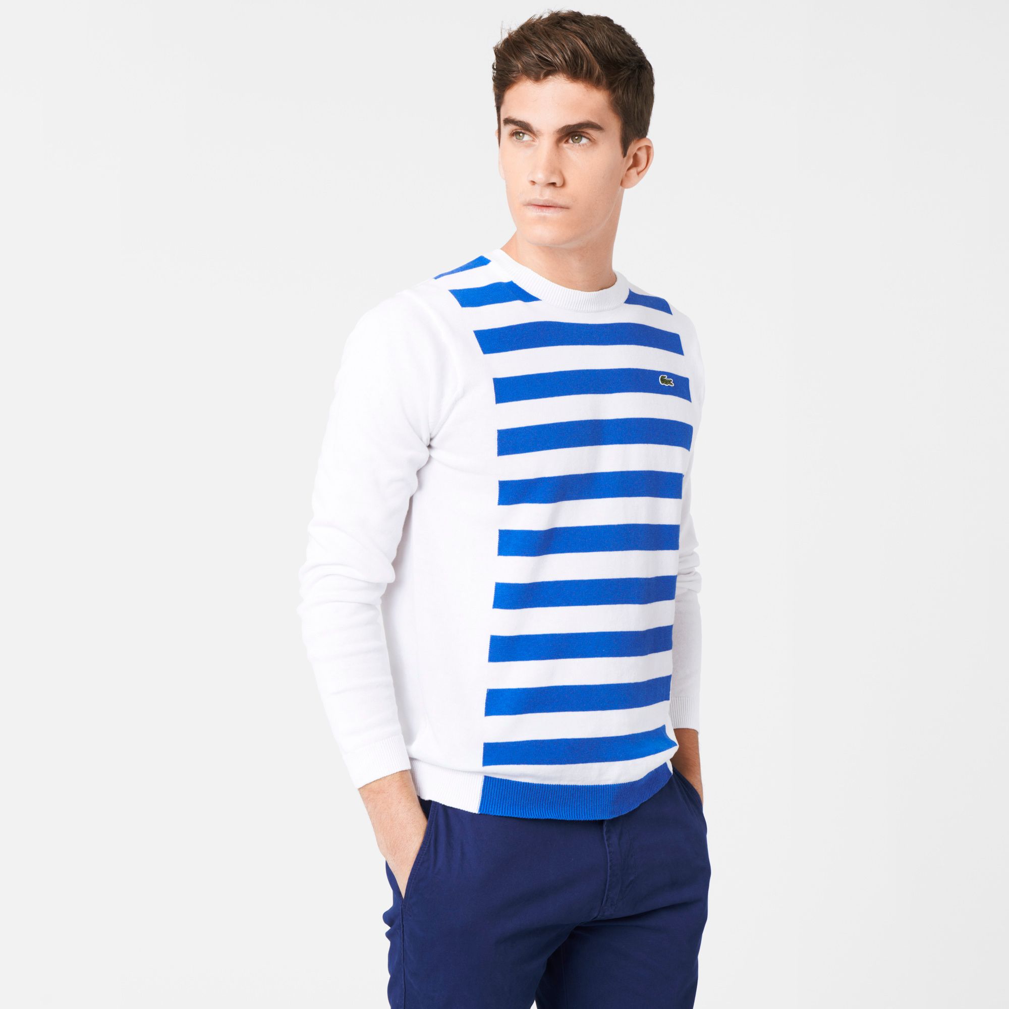 Lacoste Striped sweater with linen Men