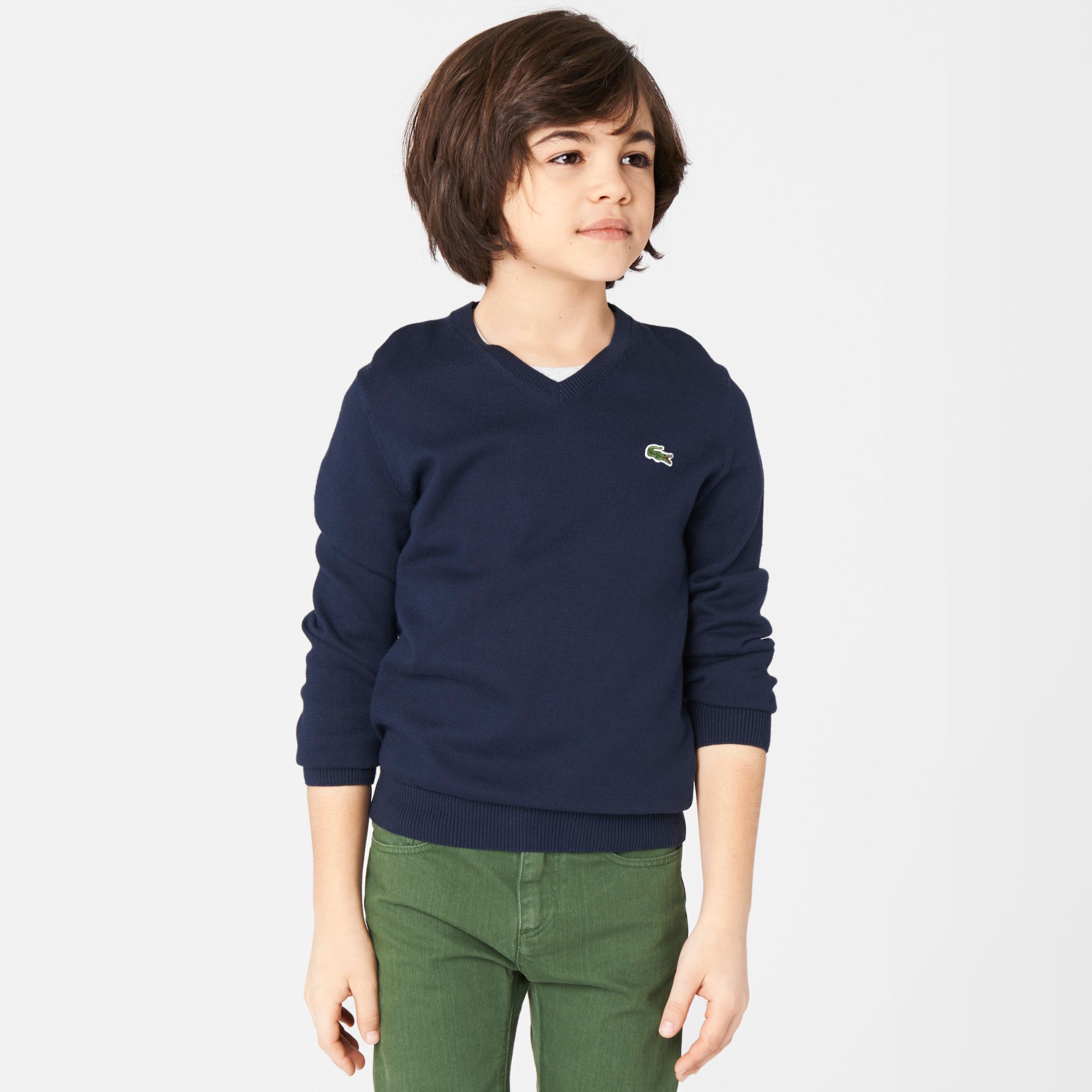Lacoste Plain V-neck sweater Boy