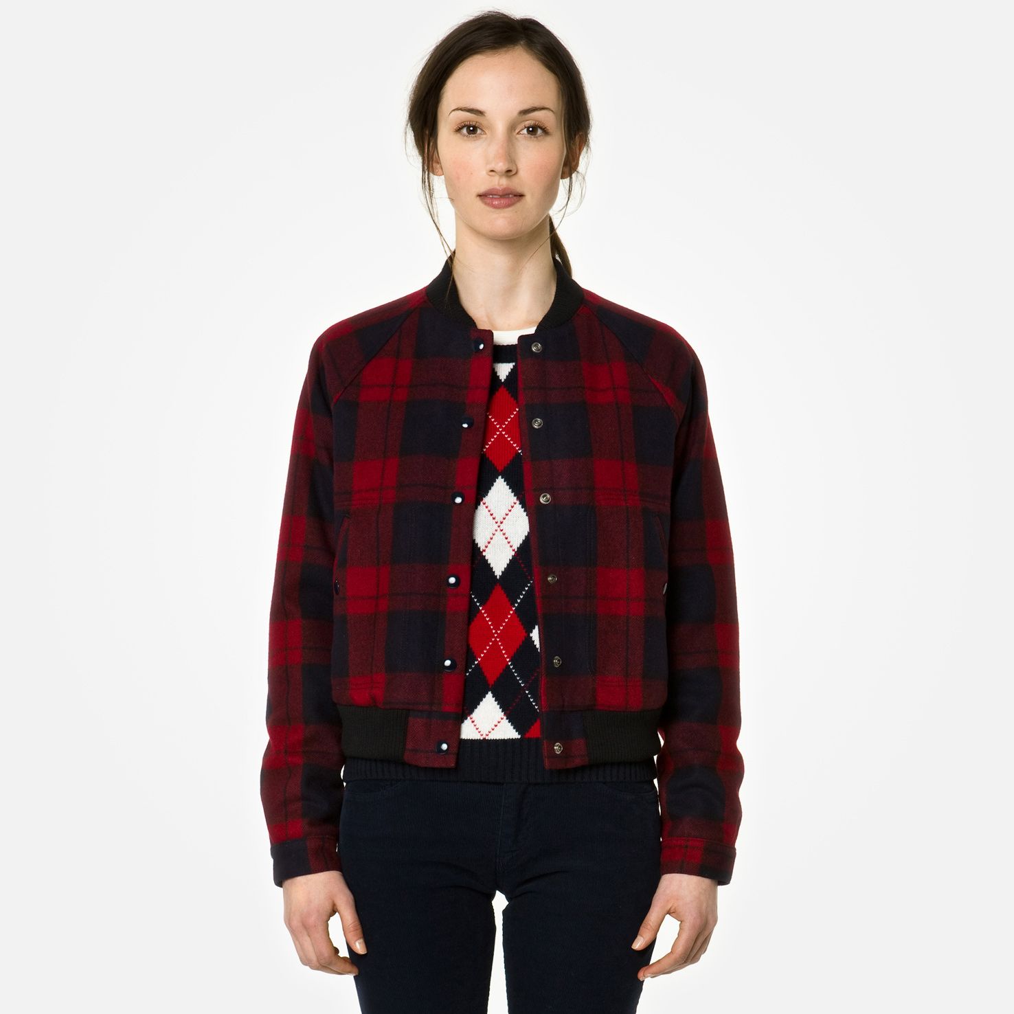  Lacoste Live checked Varsity jacket Women