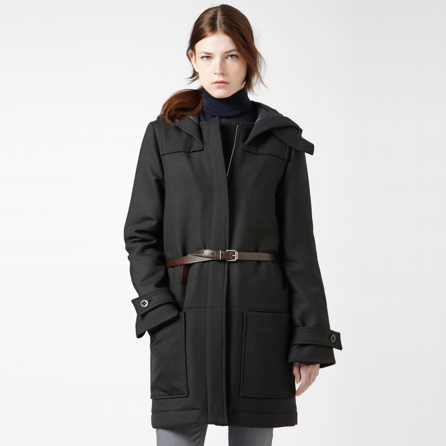 Lacoste Wool and cotton hooded jacket Women