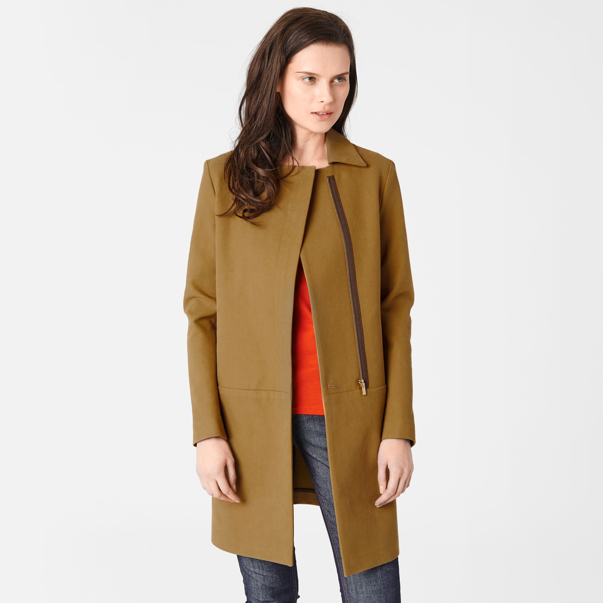 Lacoste Zipped coat with cashmere Women