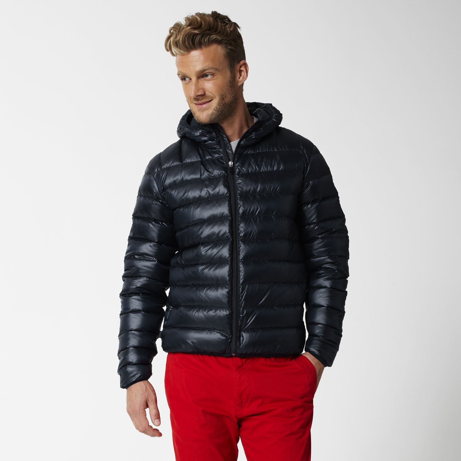 Hooded down jacket