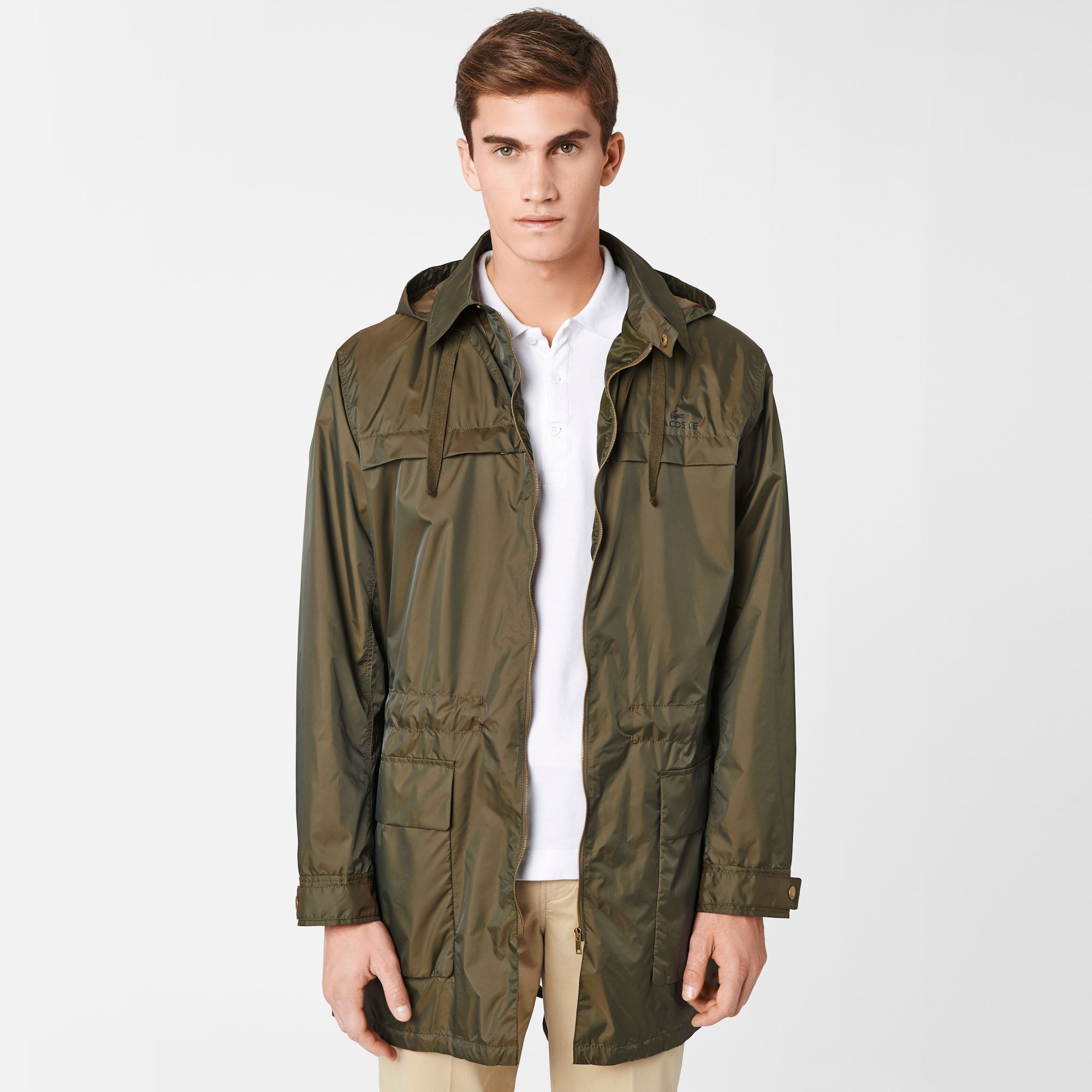 Lacoste Showerproof hooded parka. Men