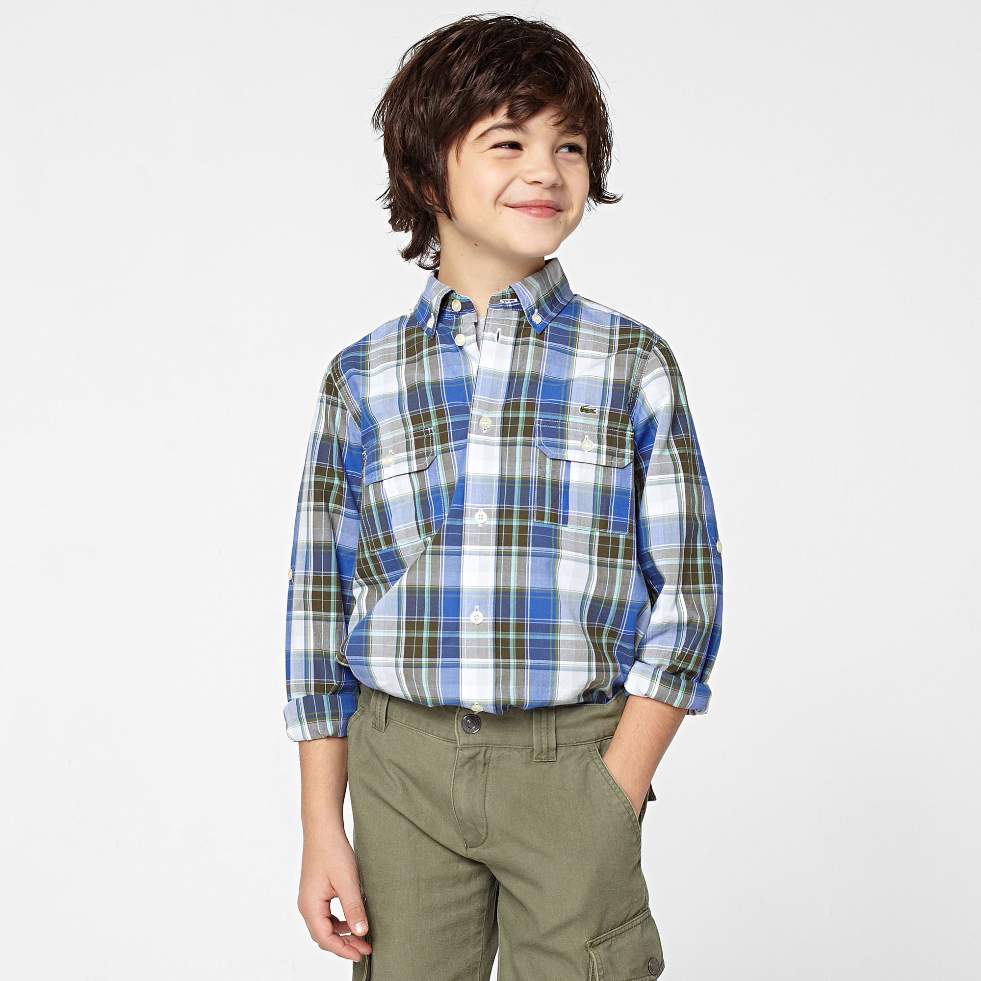 Lacoste Check shirt with long sleeves Boy