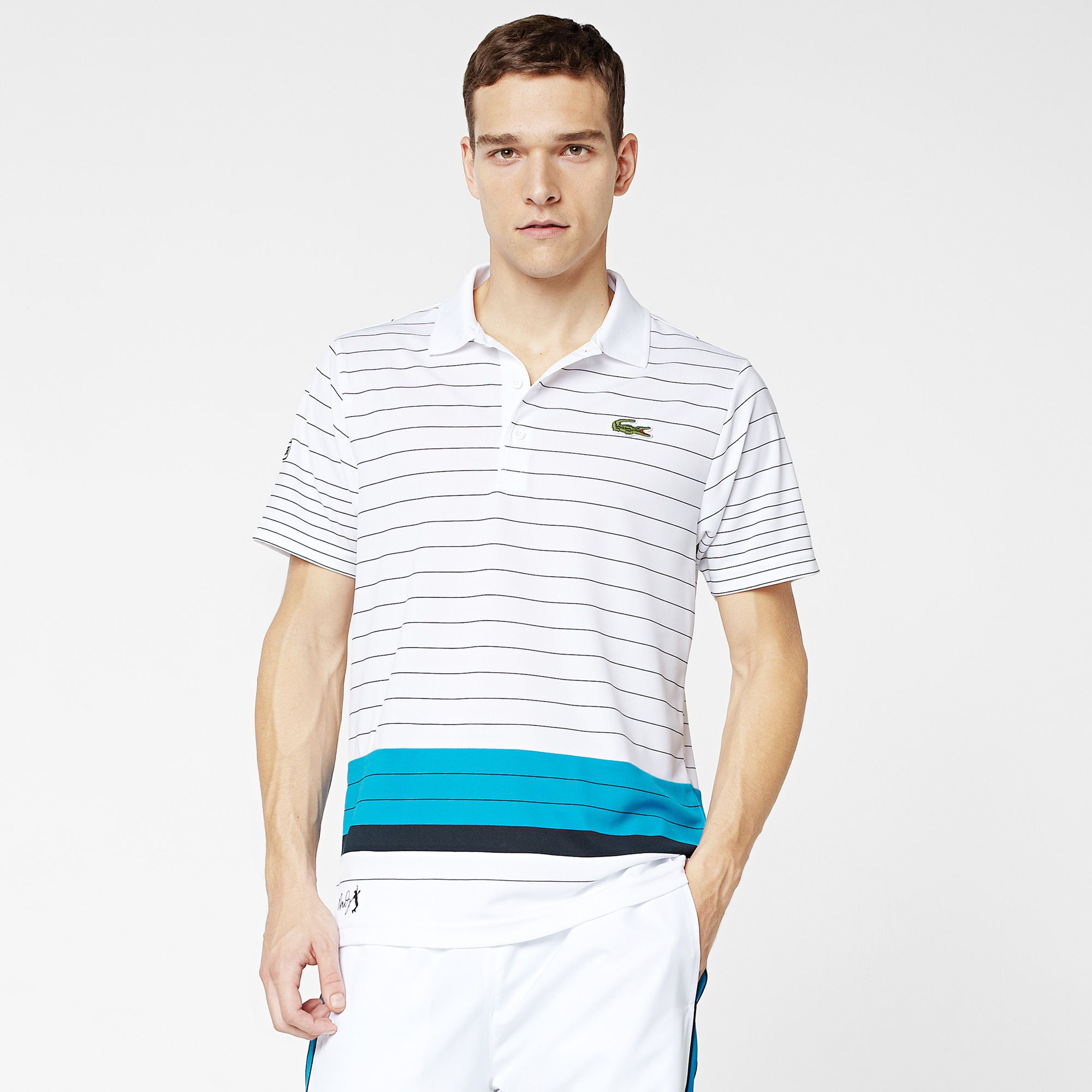  Andy Roddick Sport striped Lacoste polo Men
