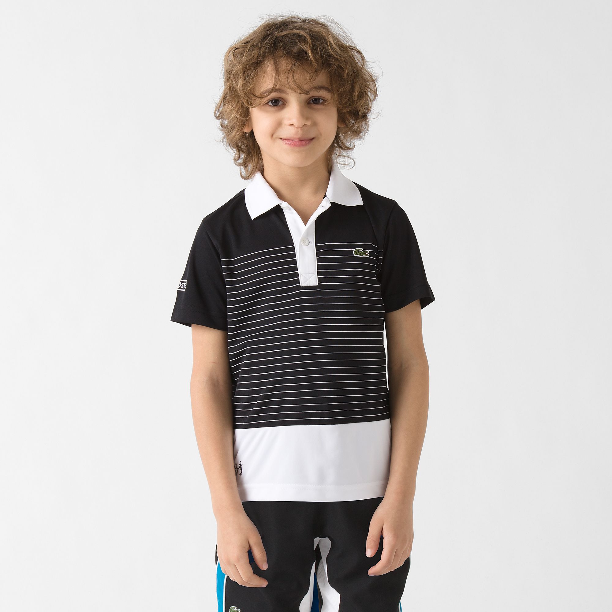  Andy Roddick Lacoste Sport striped polo Boy
