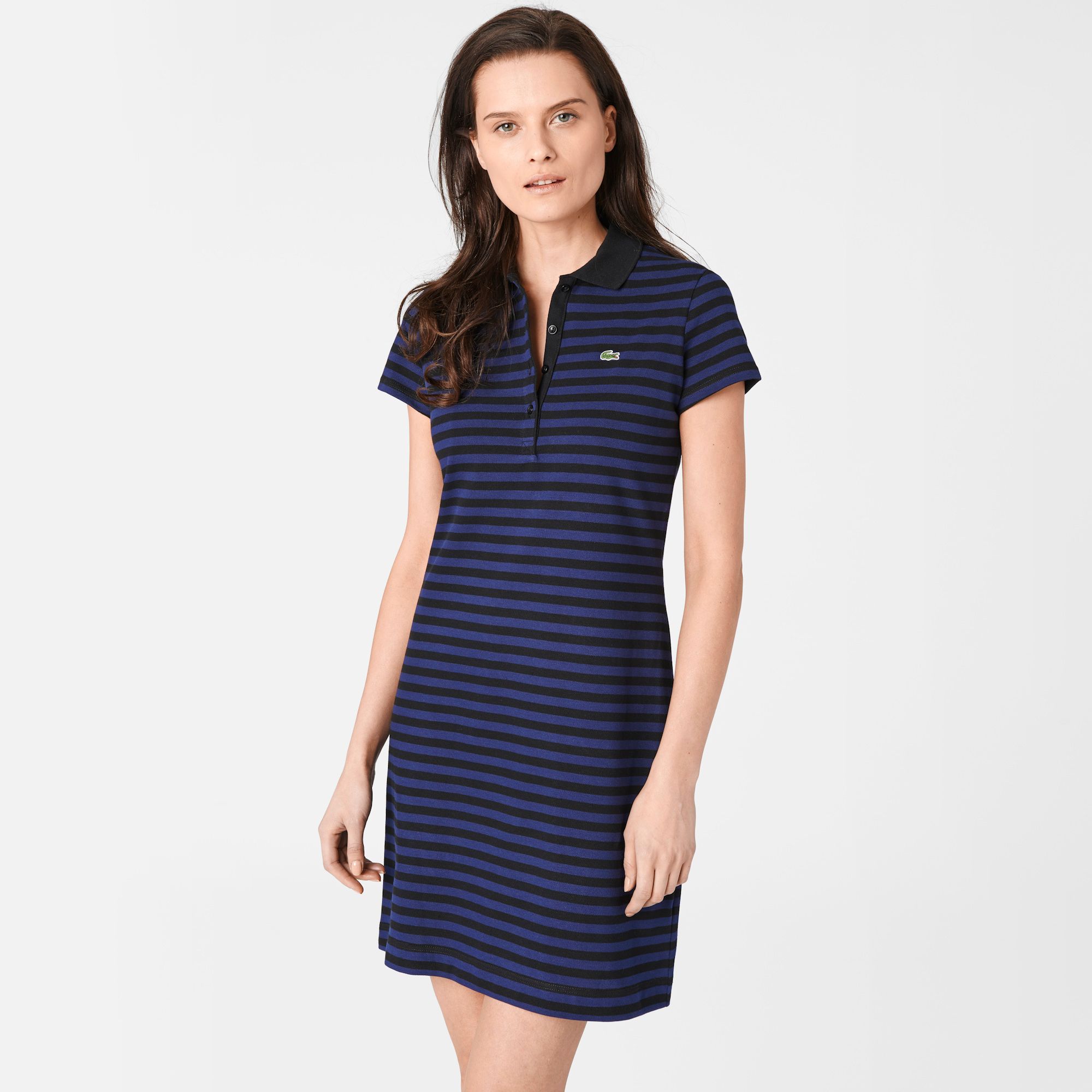 Lacoste Striped stretch polo dress Women