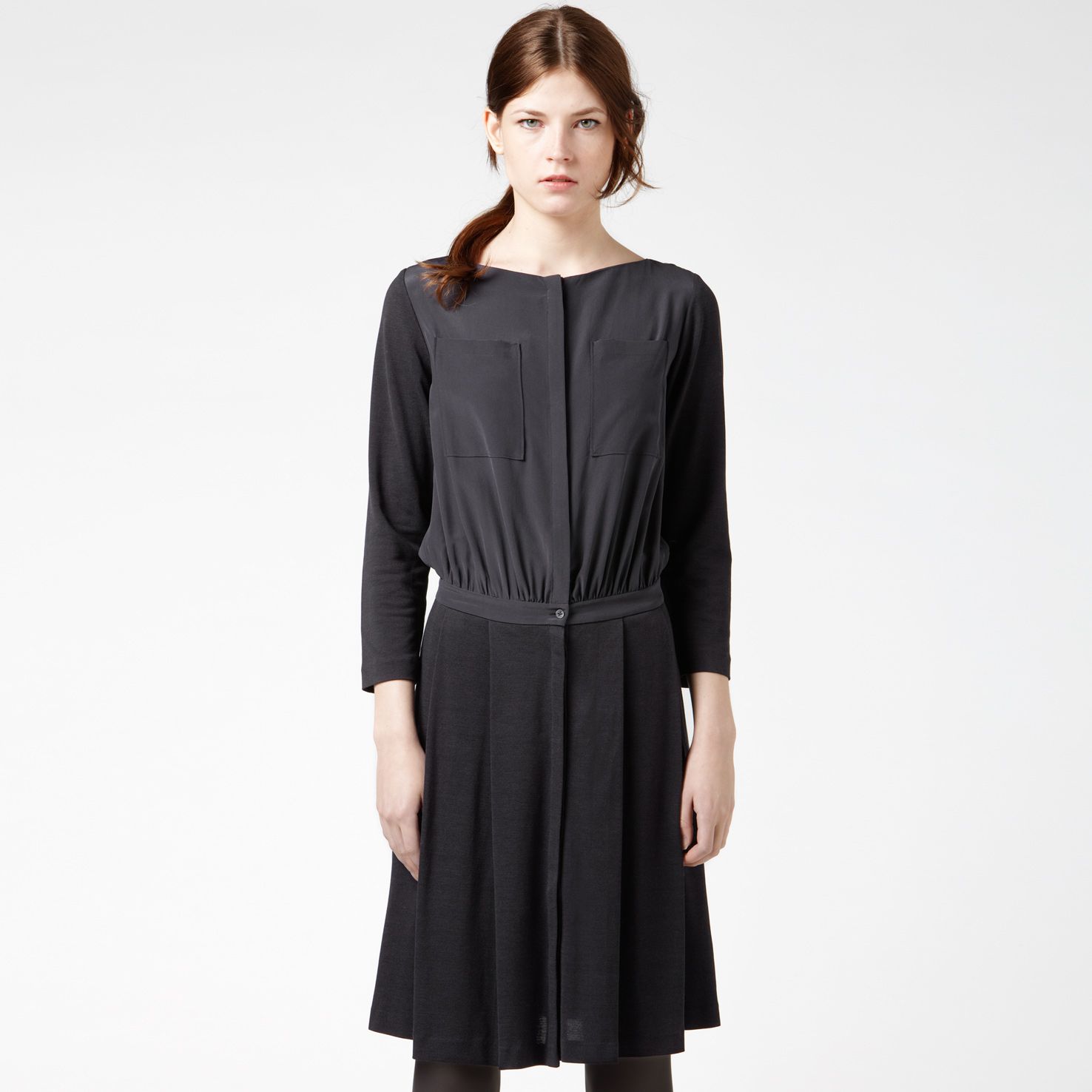 Cotton and silk ruffle dress