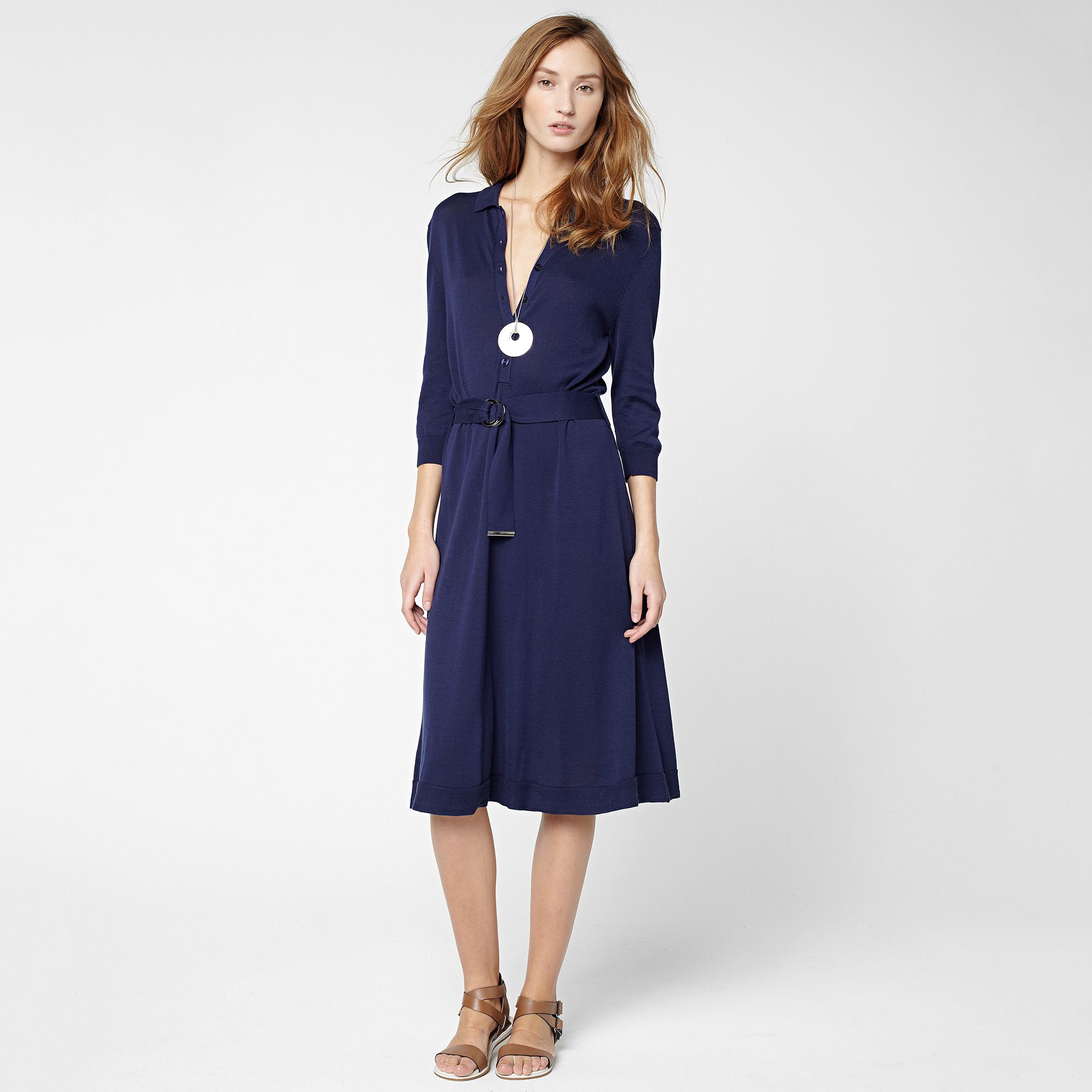 Lacoste 3/4 sleeve belted polo dress Women