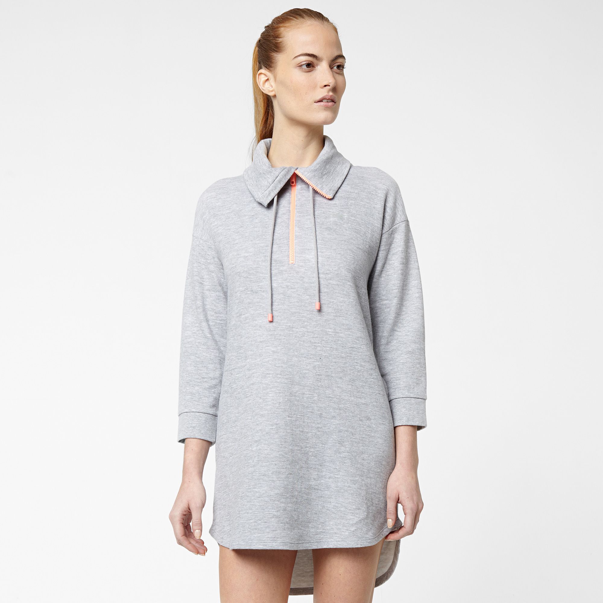 Lacoste Active 3/4 sleeve dress with zipped high neck Women