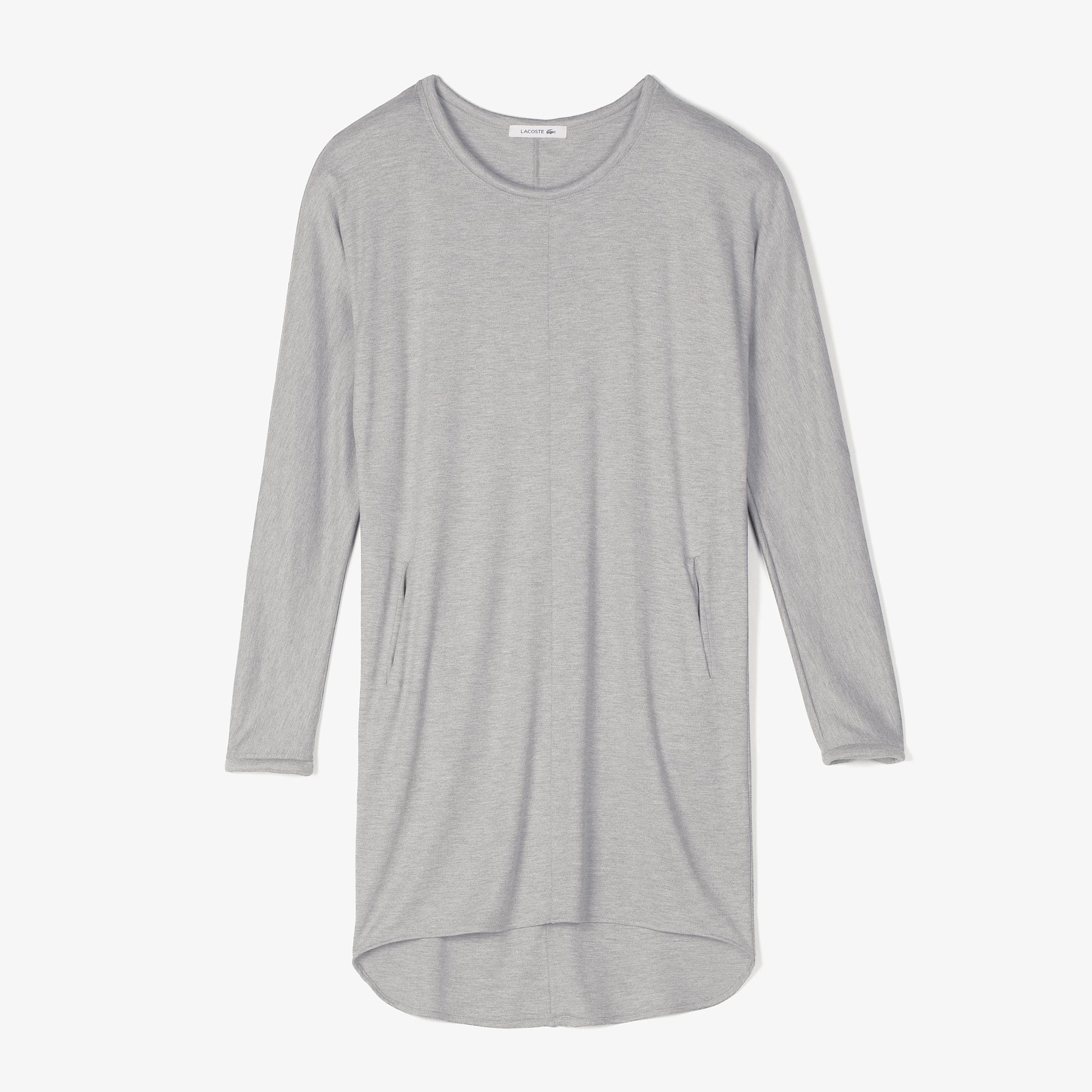 Lacoste Long sleeved fluid dress with pockets Women