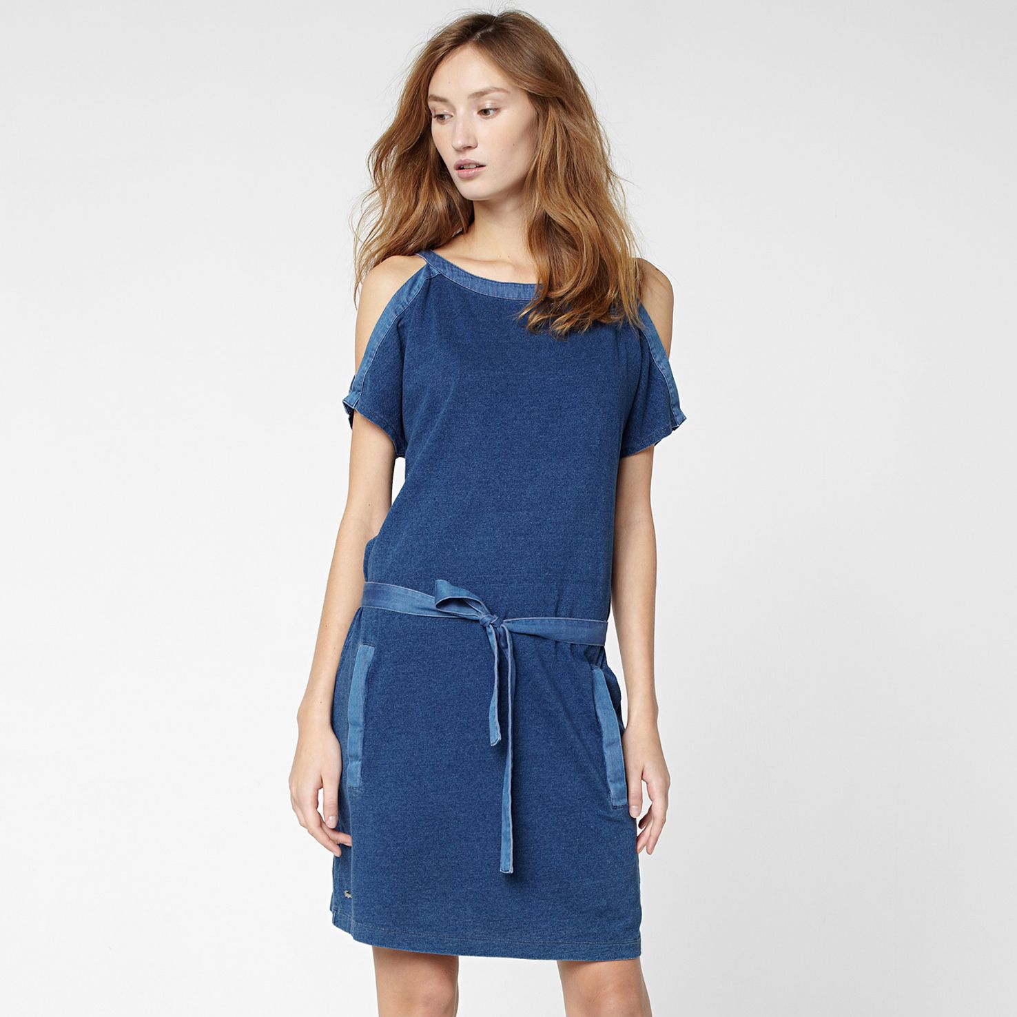 Lacoste Belted boat neck dress Women