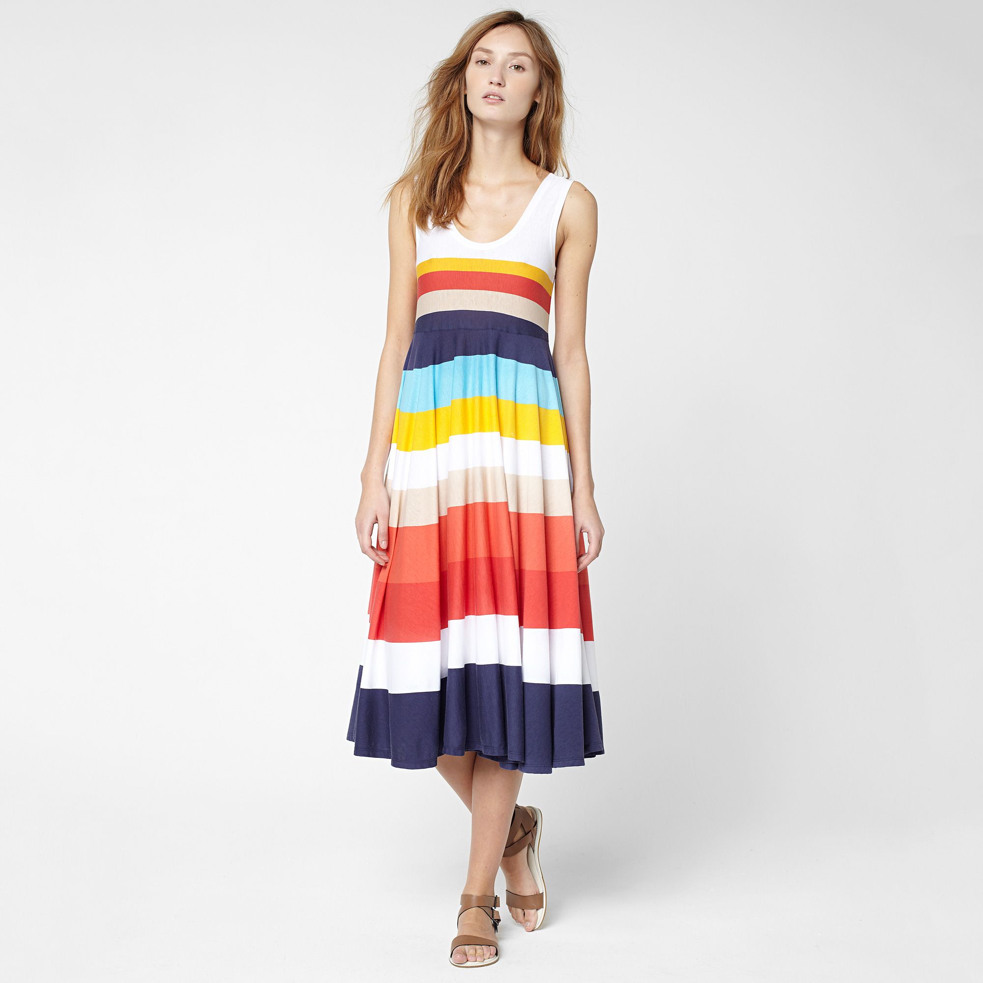 Long multi-colour striped dress