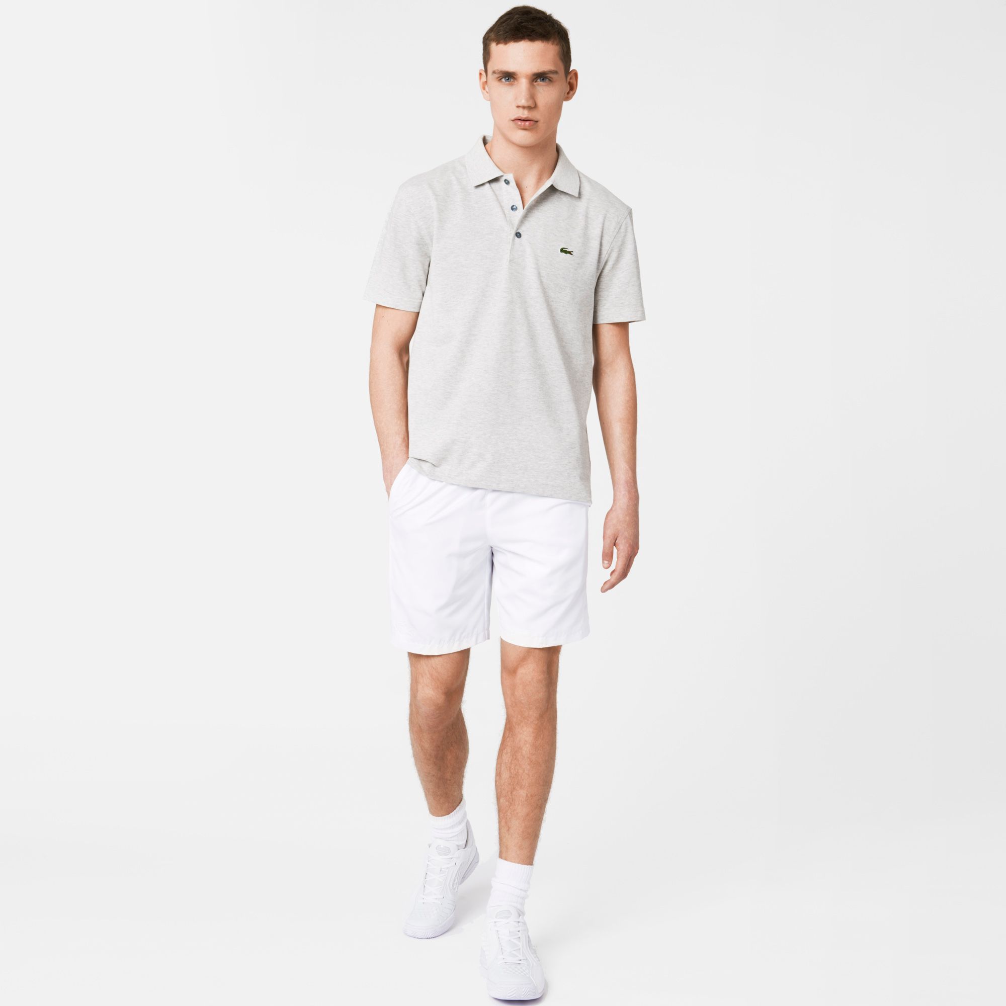 Lacoste Plain Sport shorts with tone-on-tone crocodile Men