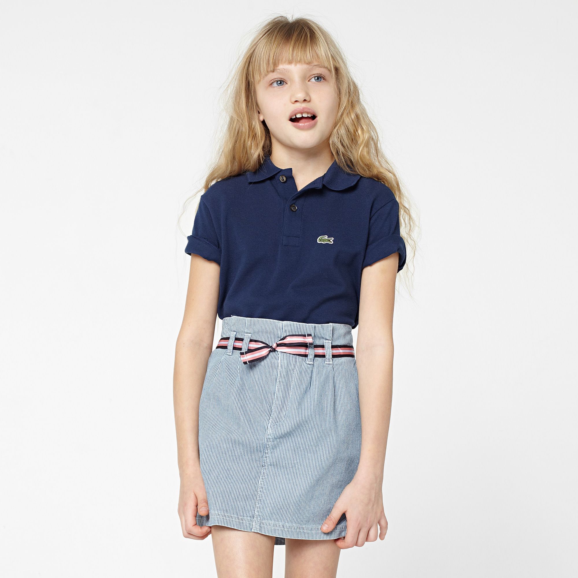Lacoste Striped belted skirt gender.gir