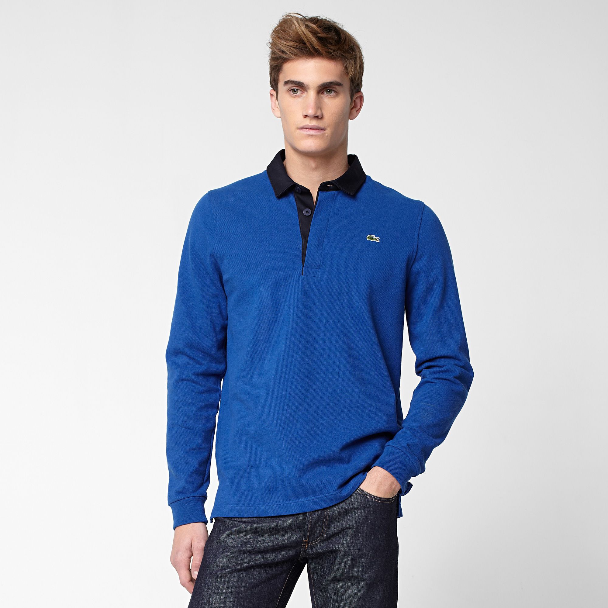  Two-tone Lacoste Slim fit rugby polo Men
