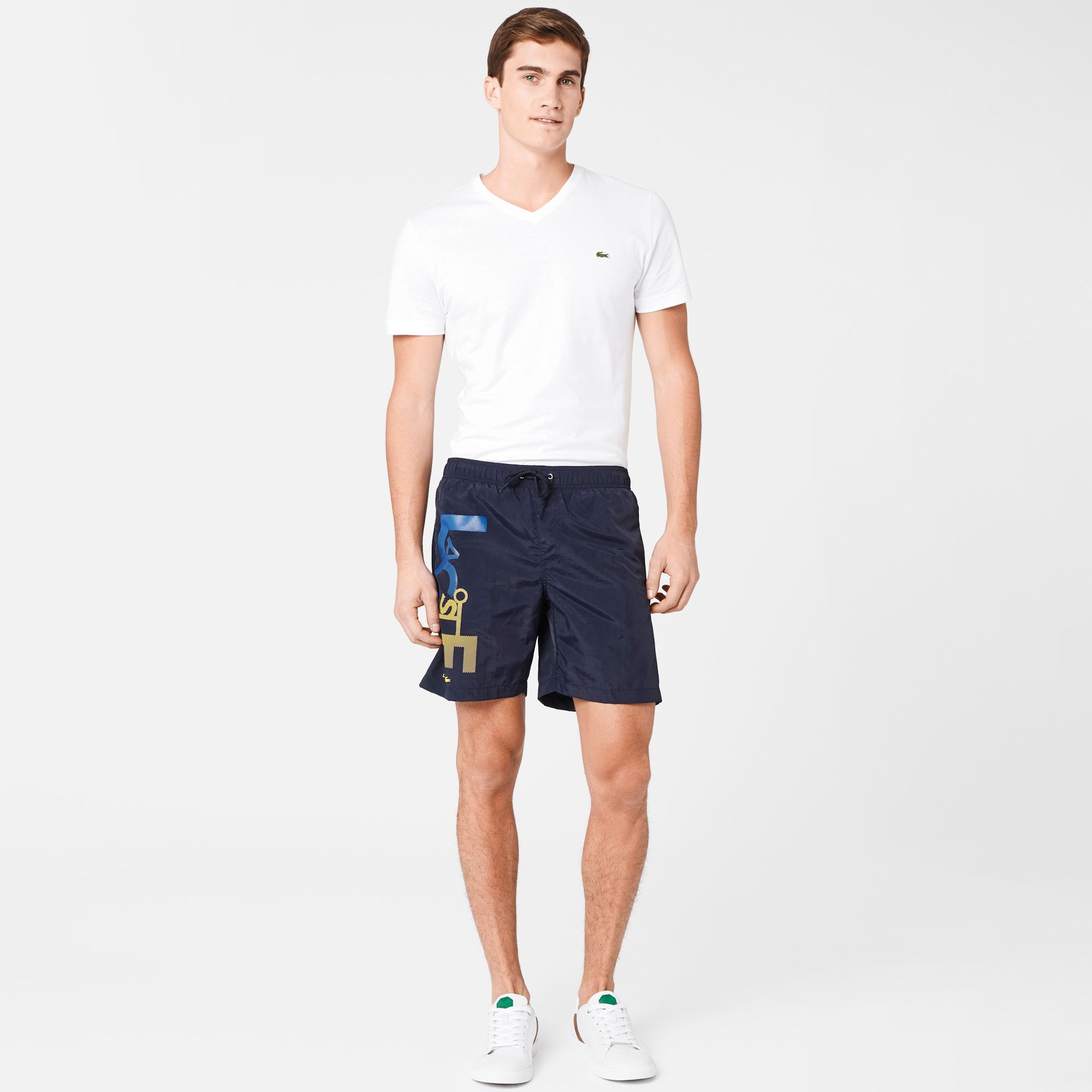 Lacoste Printed swim shorts Men