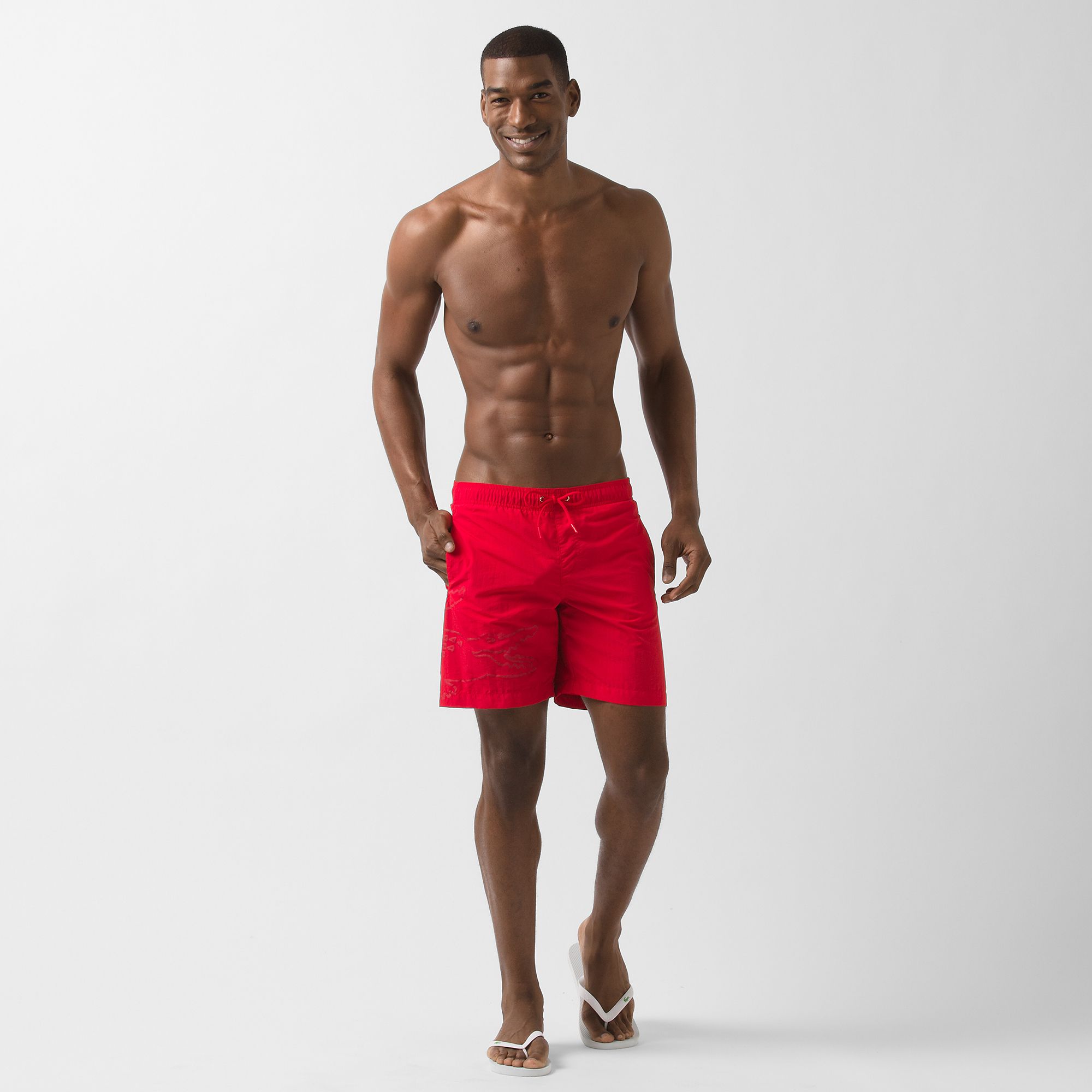 Lacoste Printed swim shorts Men
