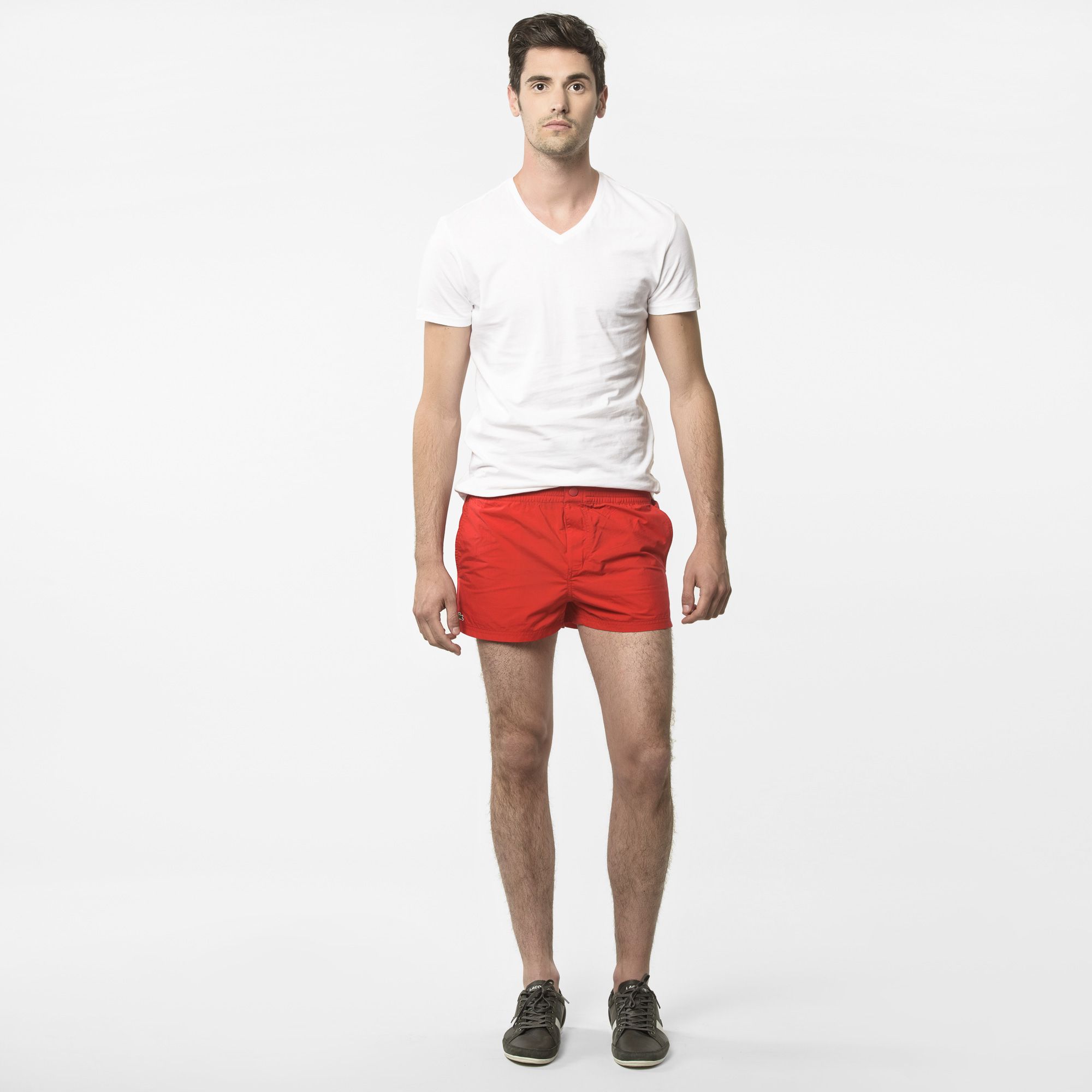 Lacoste Plain swim shorts with press stud Men