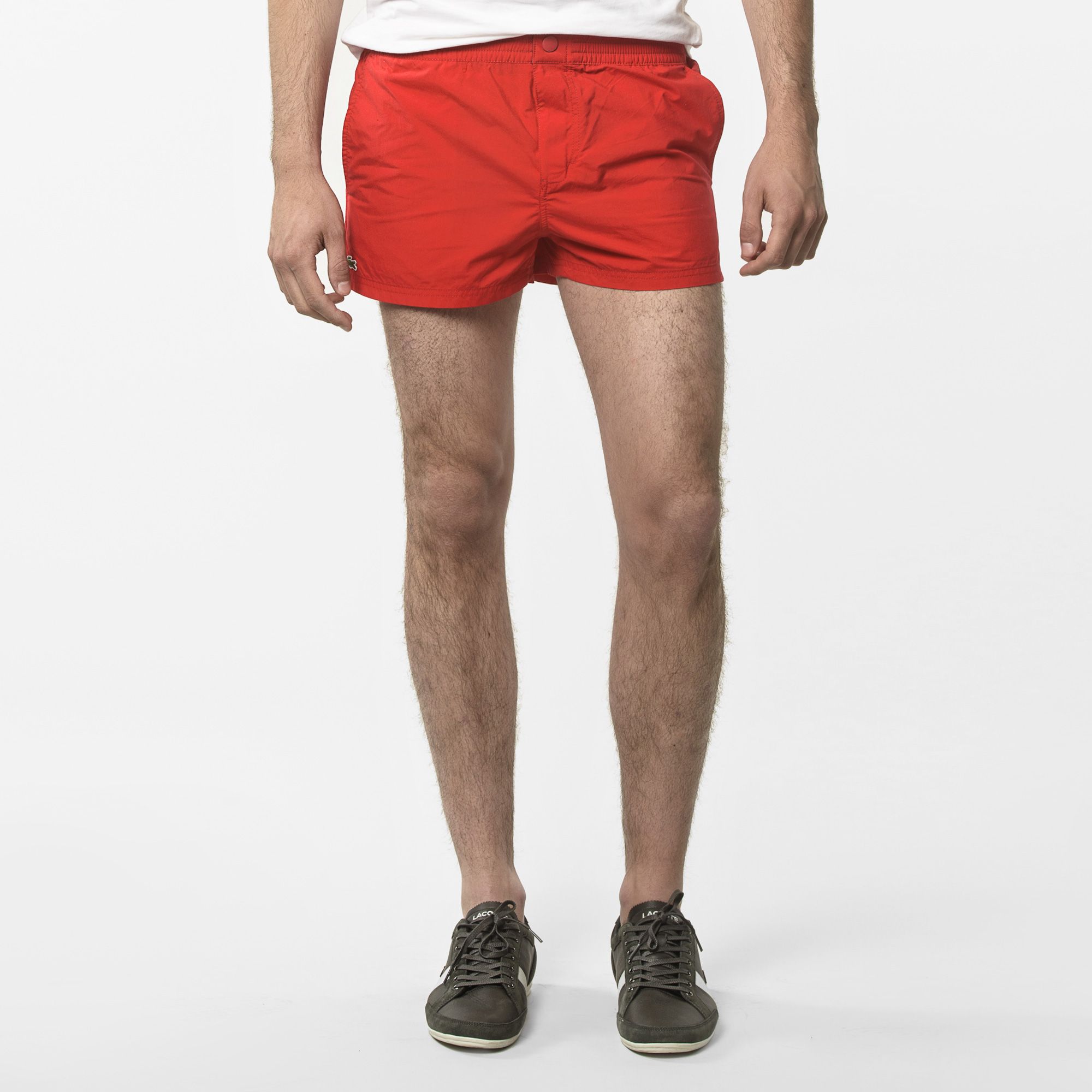 Lacoste Plain swim shorts with press stud Men
