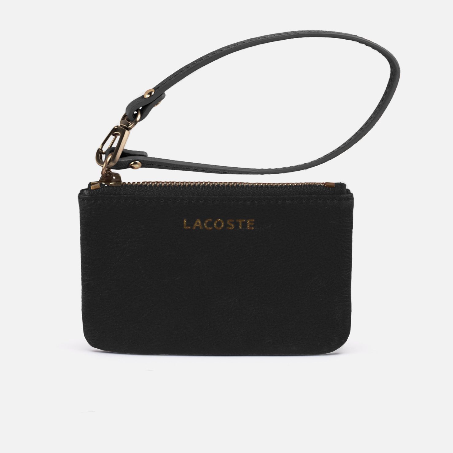 Lacoste Amelia small leather zipped clutch bag. Women