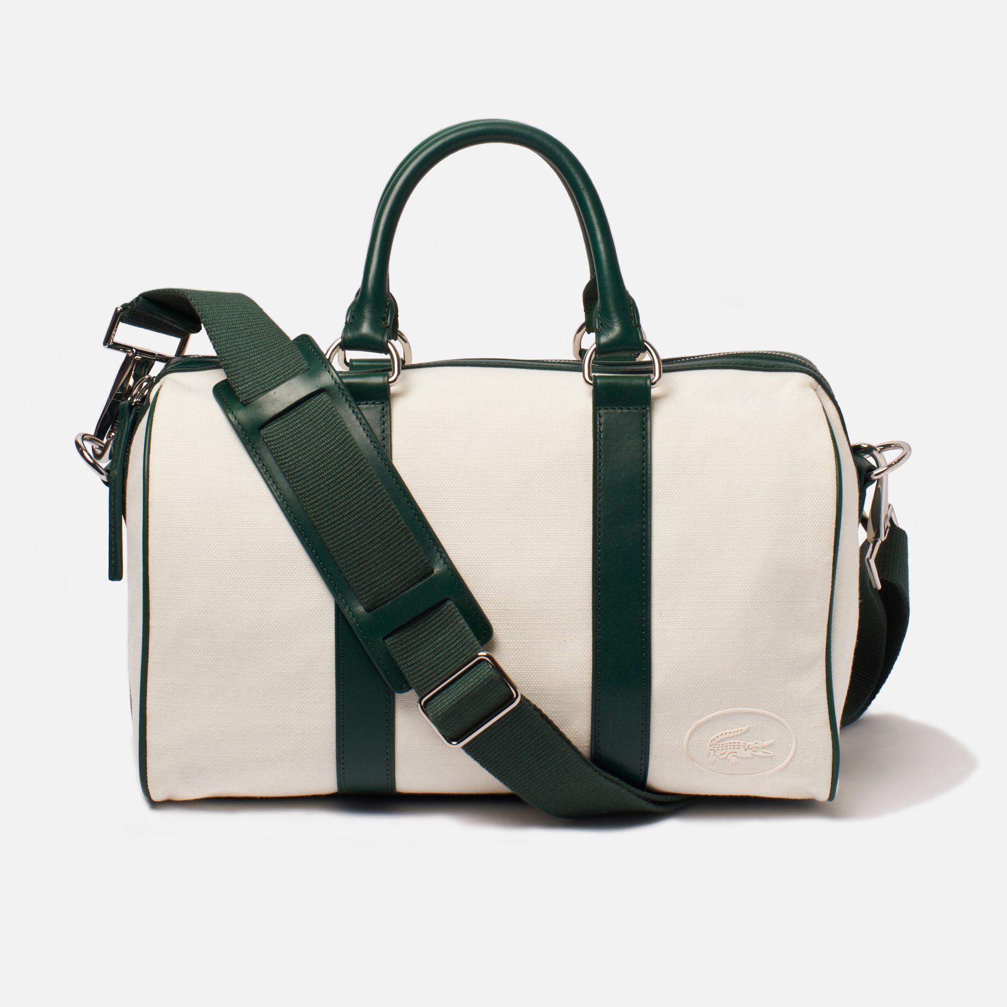 Lacoste 80th Anniversary Edition Boston bag in cotton and leather Women