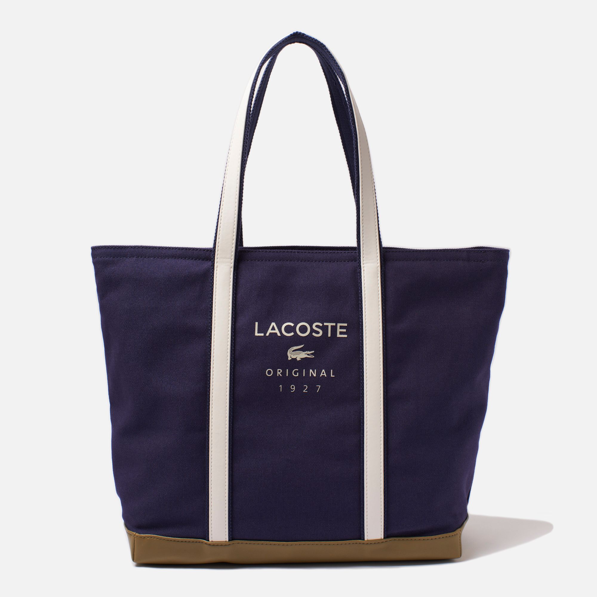 Lacoste Emma cotton and leather tote Women