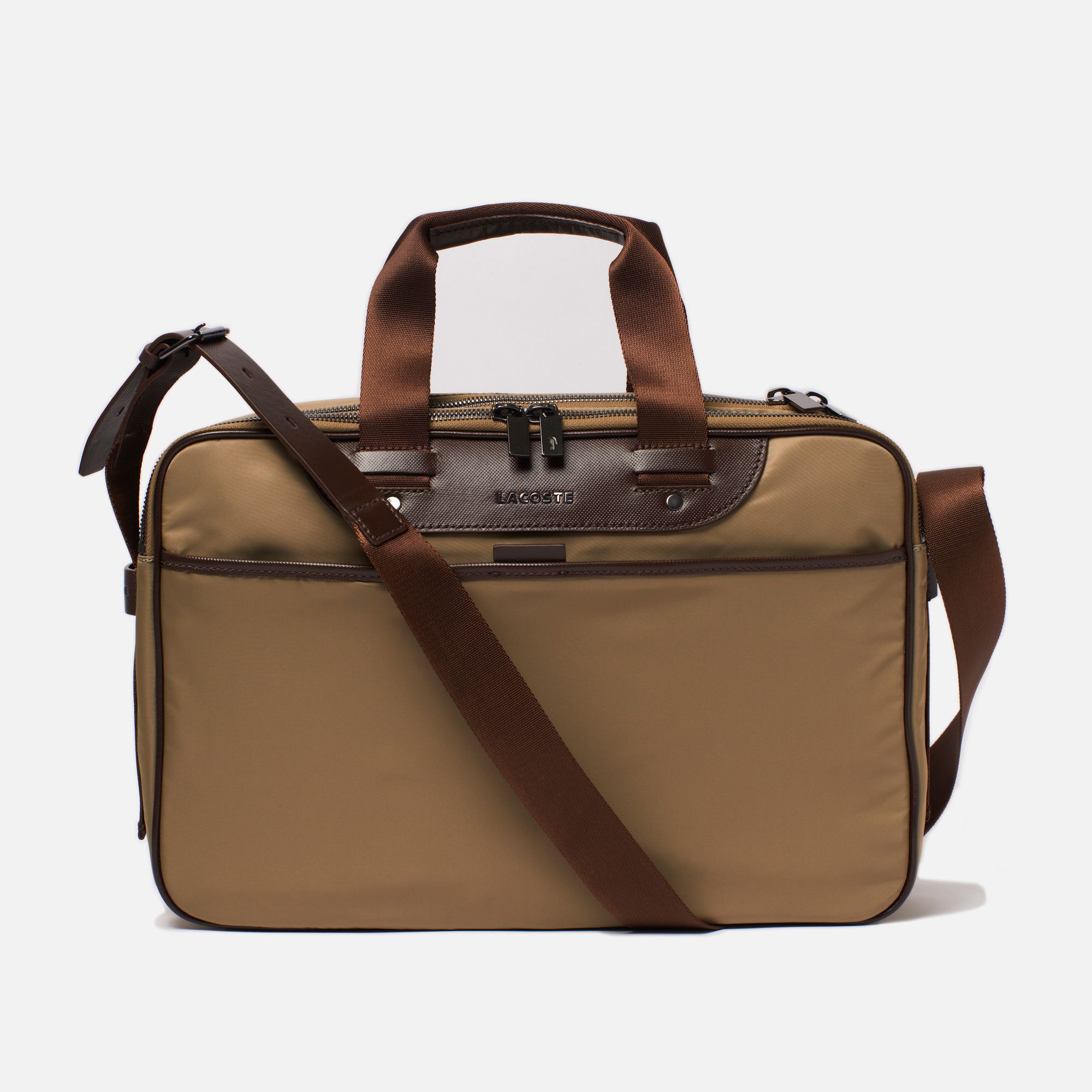 Lacoste Andrew computer bag with leather details Men